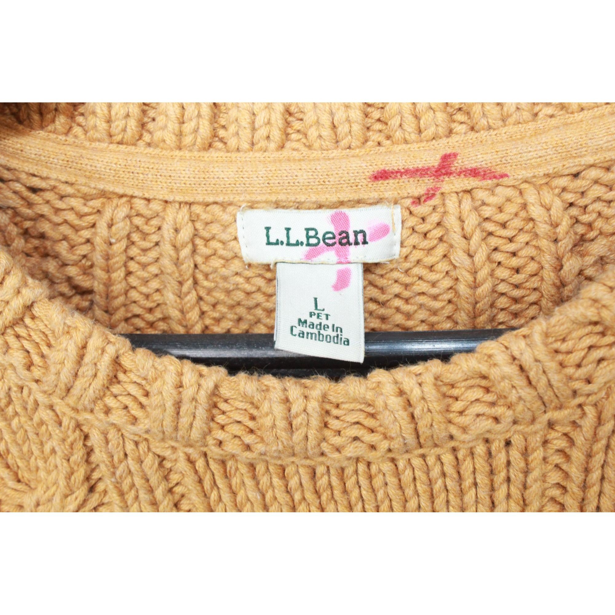 L.L. Bean LL Bean Women's Double L Cable Sweater Crewneck Size L / US 10 / IT 46 - 7 Thumbnail