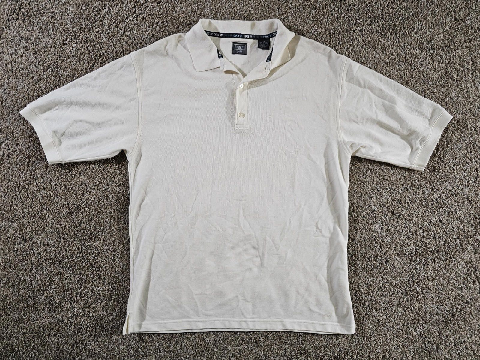 Haggar haggar golf cool 18 pro polo cream white Medium - Stains Size US M / EU 48-50 / 2 - 1 Thumbnail