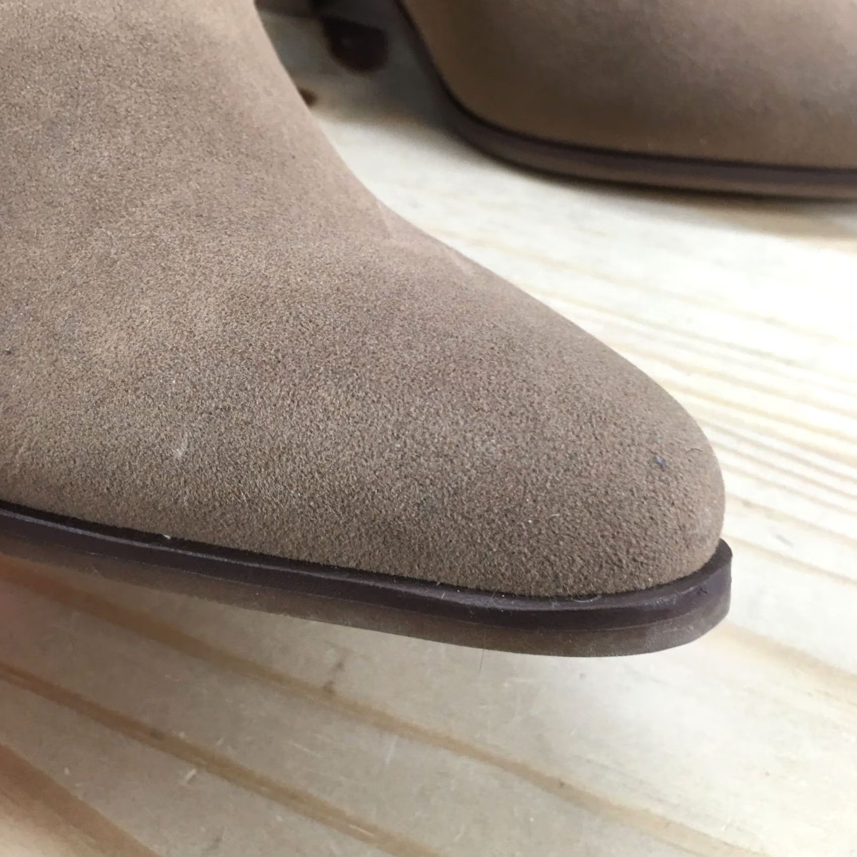 Vintage Universal Thread Boots Womens 11 Ankle Booties Beige Faux Leather Block Heels Size US 11 / IT 41 - 4 Thumbnail