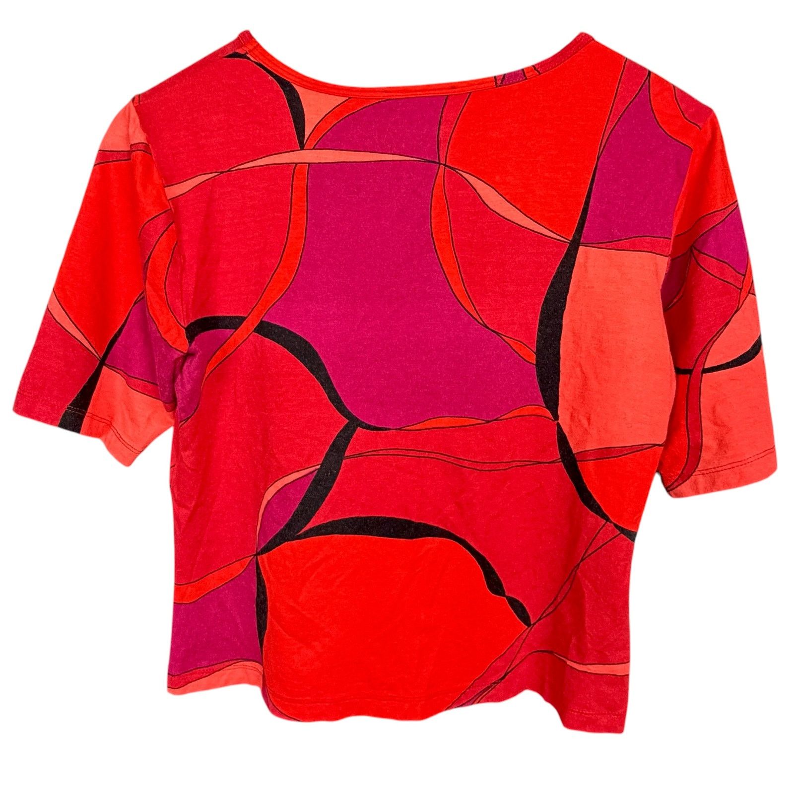 Other Vintage Clio Brand Made In USA Women’s Med Abstract Blouse Size M / US 6-8 / IT 42-44 - 2 Thumbnail
