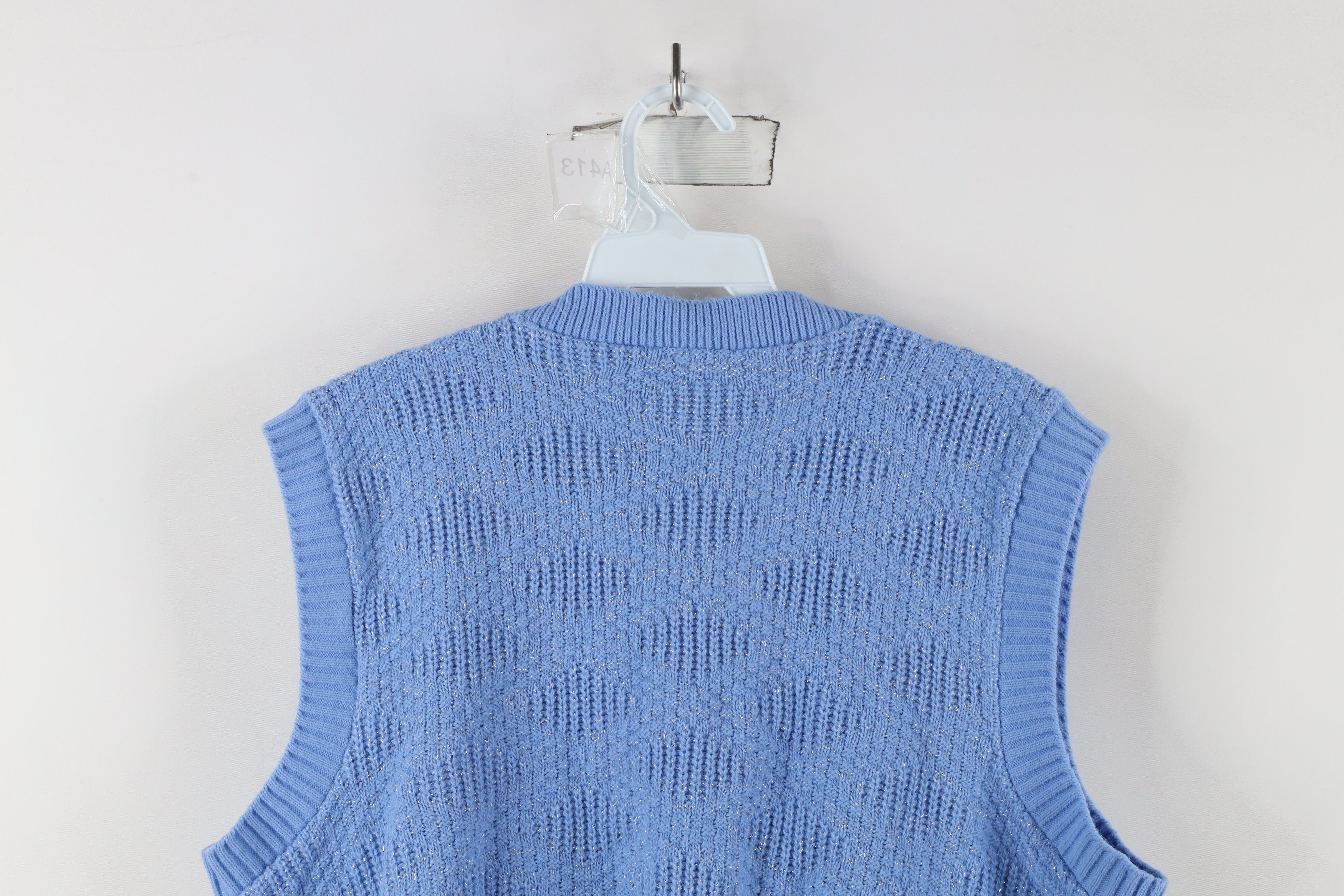 Vintage Vintage 90s Streetwear Textured Knit Sweater Vest USA Size L / US 10 / IT 46 - 9 Thumbnail