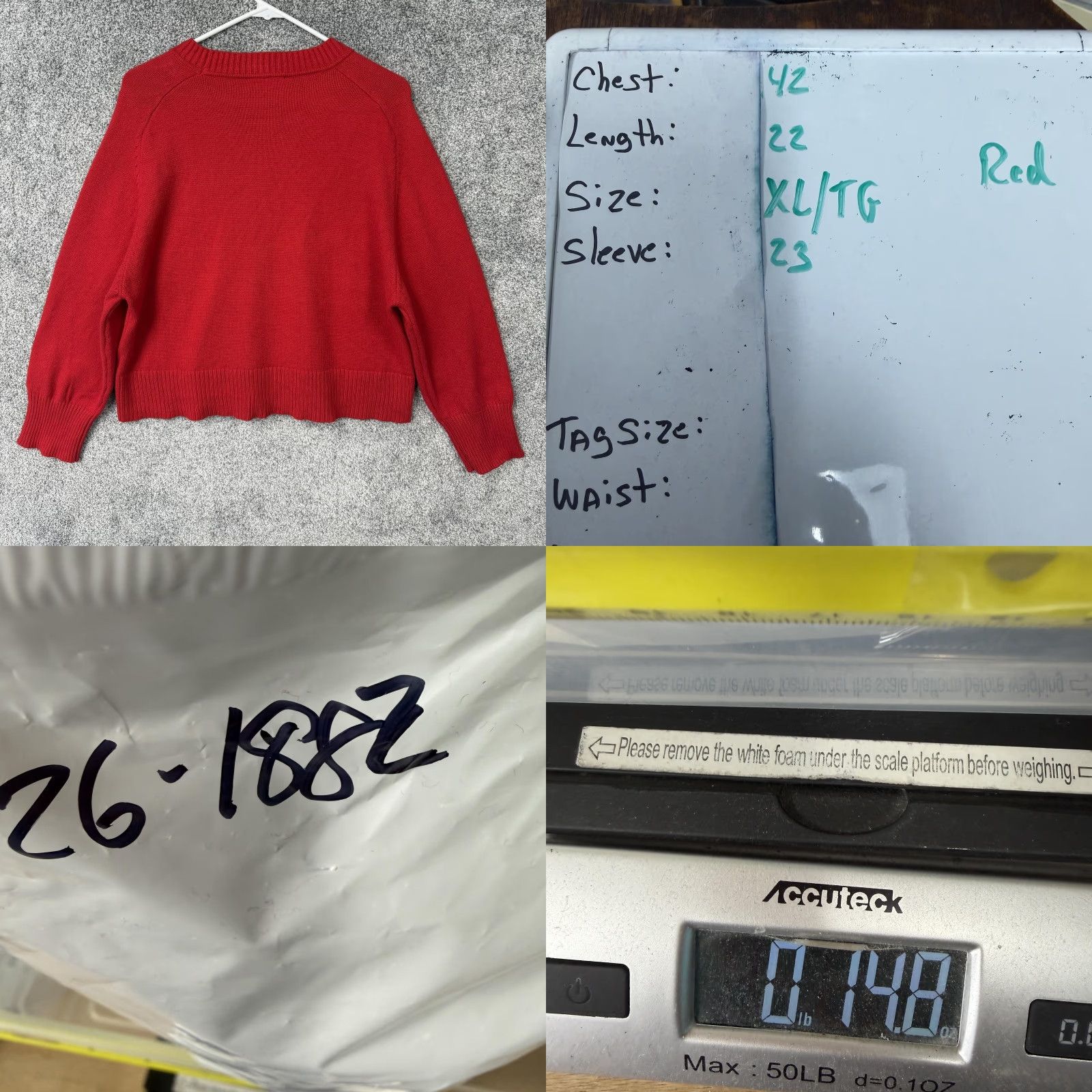 Vintage Truth By Republic Sweater Womens XL Red Crew Neck Knit Cozy Preppy Quiet Luxury Size XL / US 12-14 / IT 48-50 - 8 Thumbnail