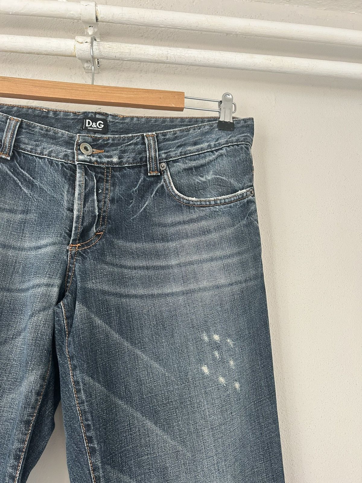 Dolce & Gabbana D&G Blue Distressed Straight-Leg Jeans Size US 34 / EU 50 - 5 Thumbnail