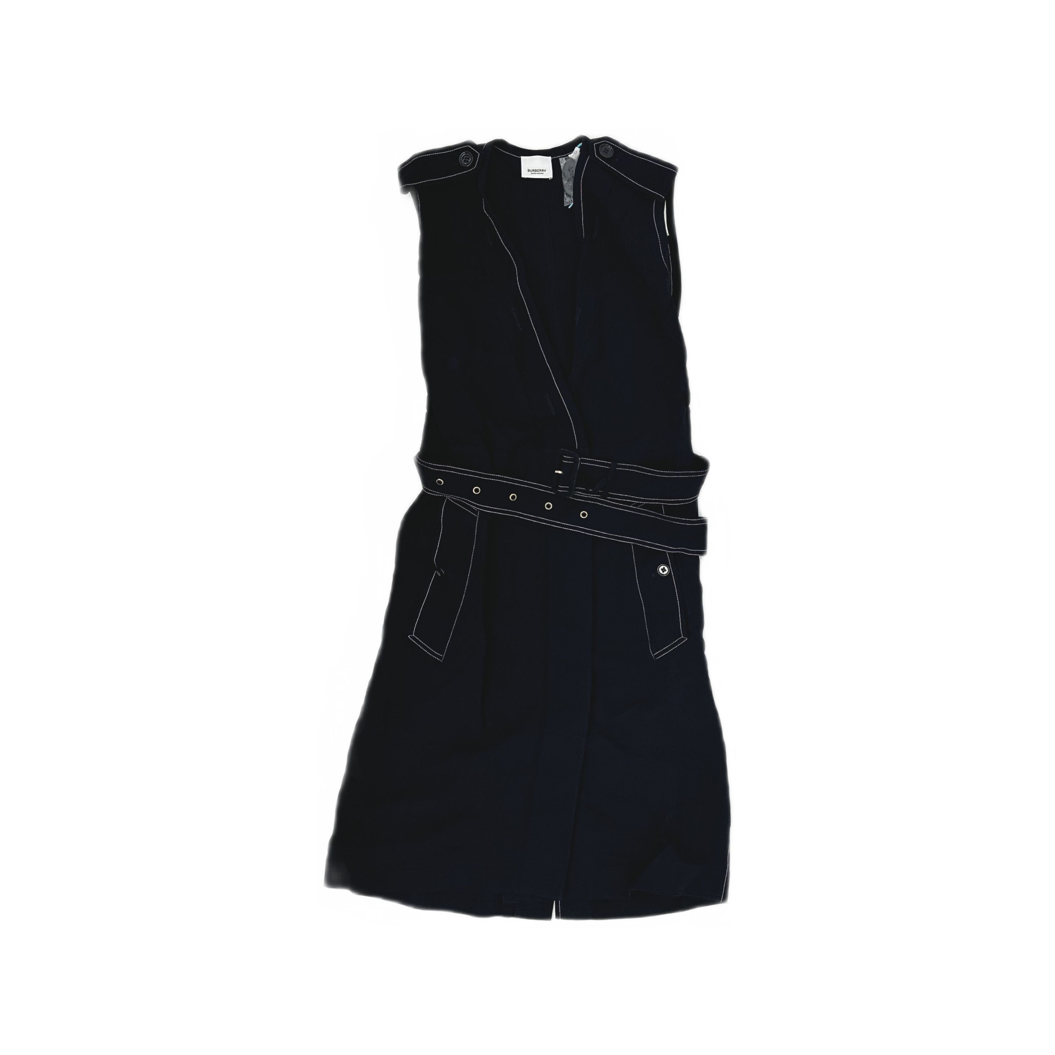 Burberry Burberry Contrast Stitch Belted Midi Dress Size 6 Size M / US 6-8 / IT 42-44 - 1 Thumbnail