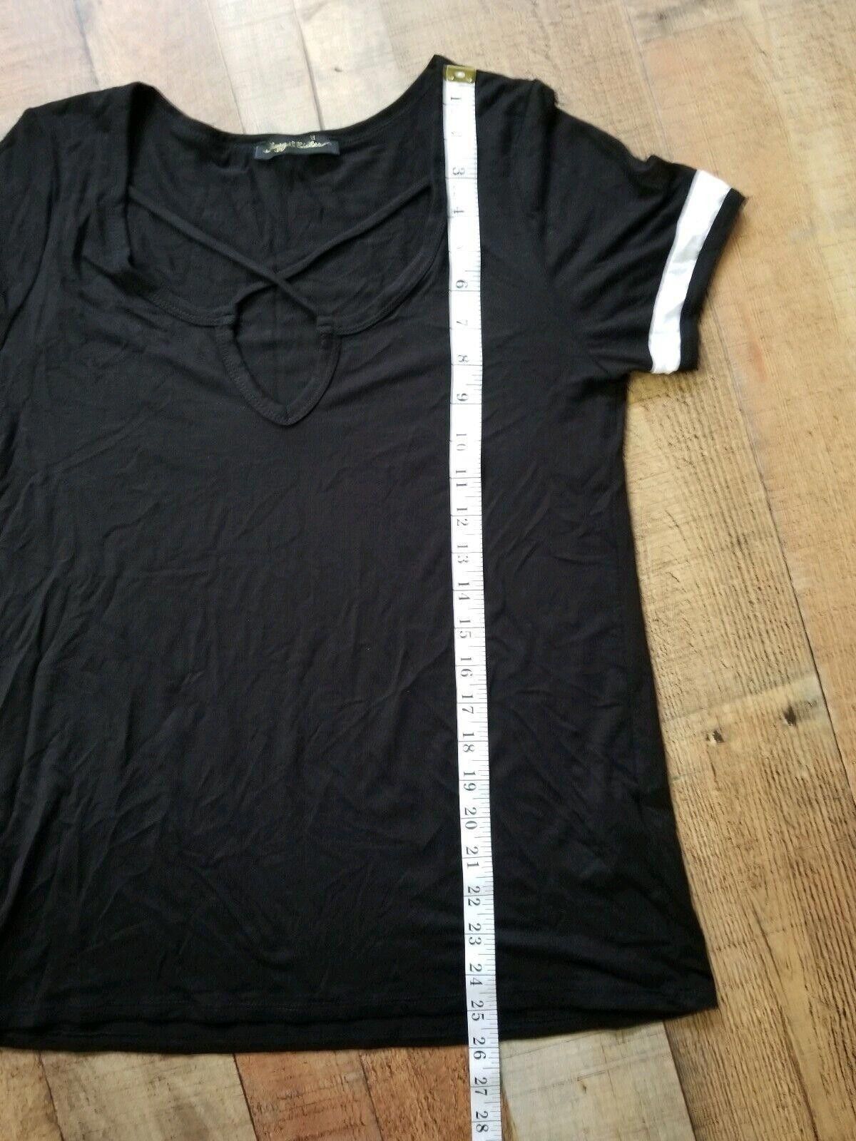 Designer Raggs To Riches Top Medium Baseball Short Sleeve Black Size M / US 6-8 / IT 42-44 - 6 Thumbnail