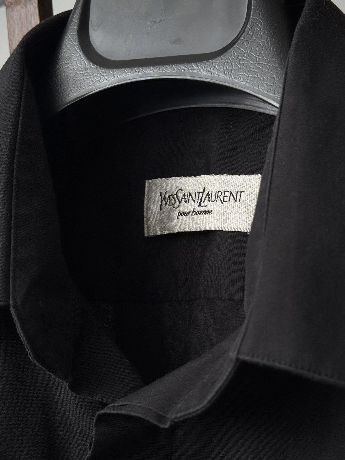 Yves Saint Laurent Vintage 00s YSL Pour Homme Black Button Shirt Size US M / EU 48-50 / 2 - 3 Thumbnail