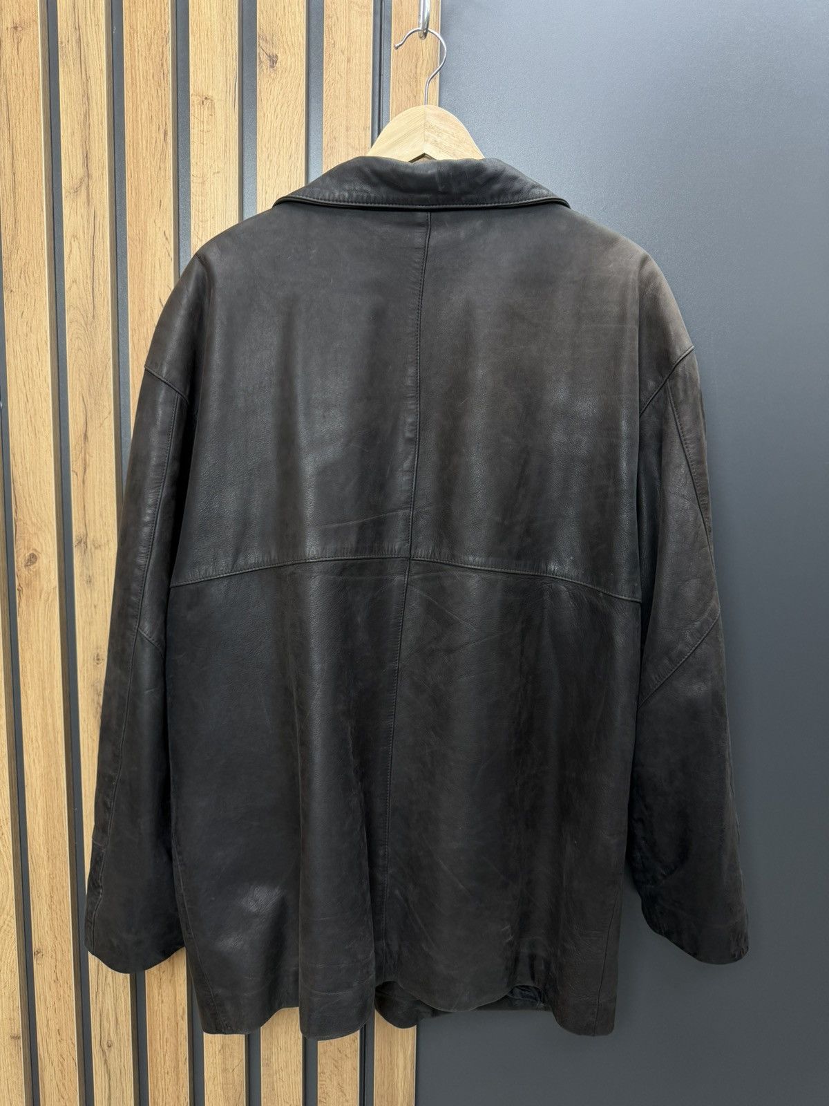 Adidas Vintage Adidas Dark Brown Leather Jacket Coat Size L Size US L / EU 52-54 / 3 - 12 Thumbnail