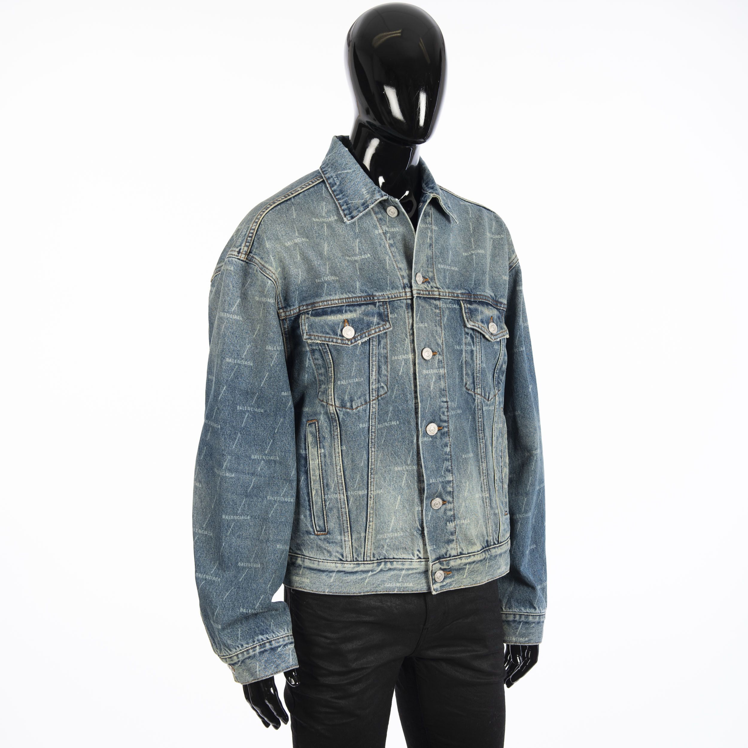 Balenciaga Large Fit Jacket In Stonewashed Blue Lasered Denim Size 50 Size US M / EU 48-50 / 2 - 9 Thumbnail