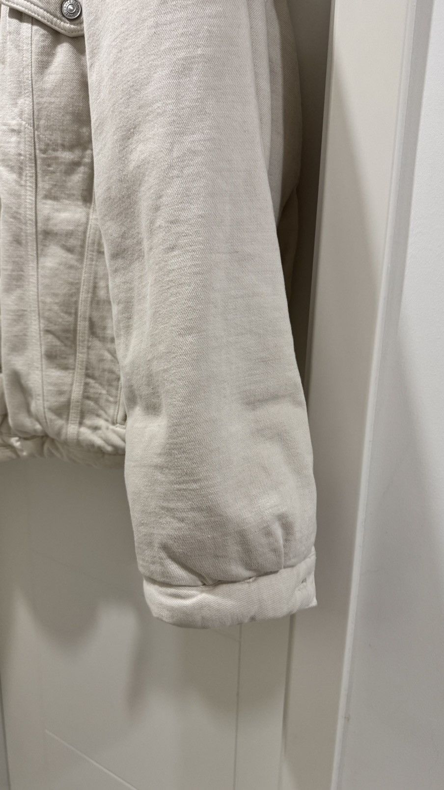 Balenciaga Balenciaga “Dirty Cream” Padded Denim Jacket Size US S / EU 44-46 / 1 - 3 Thumbnail