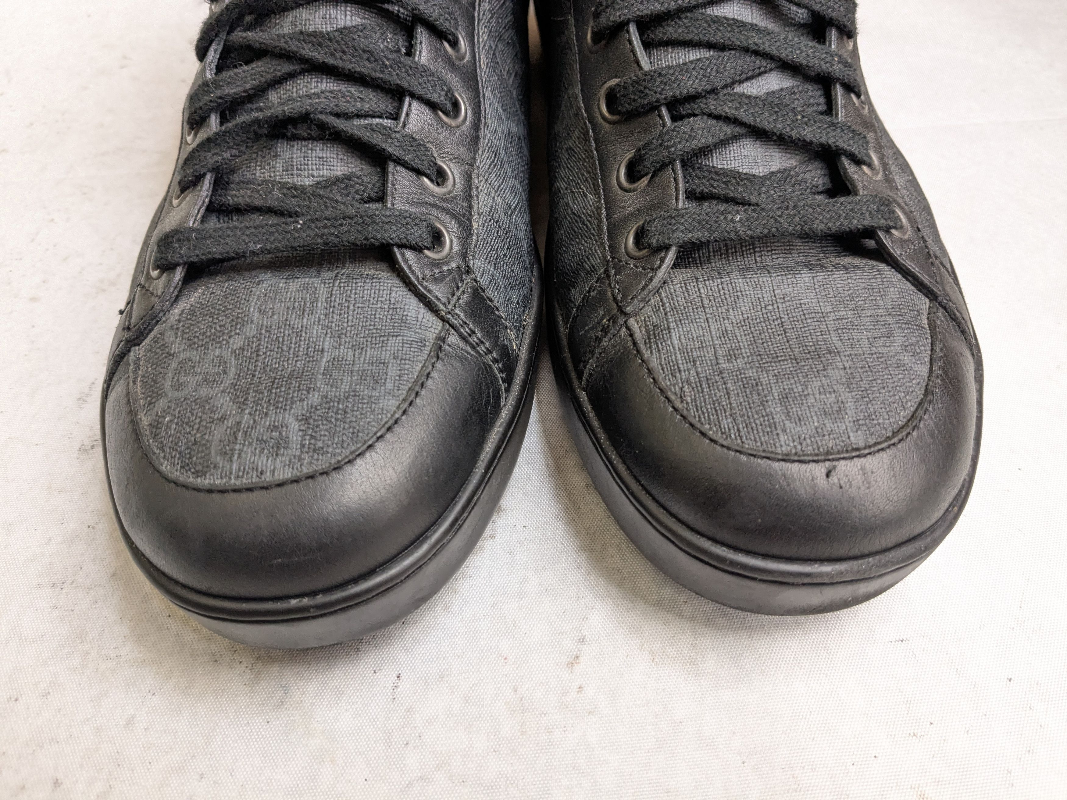 Gucci Gucci Monogram Sneakers Black 9 High Tops GG Logo Size US 9 / EU 42 - 3 Thumbnail