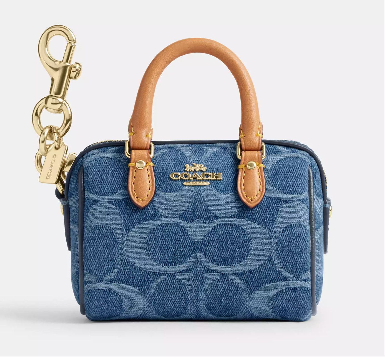 Coach Mini Rowan Bag Charm In Signature Denim CDB20 Size ONE SIZE - 6 Thumbnail