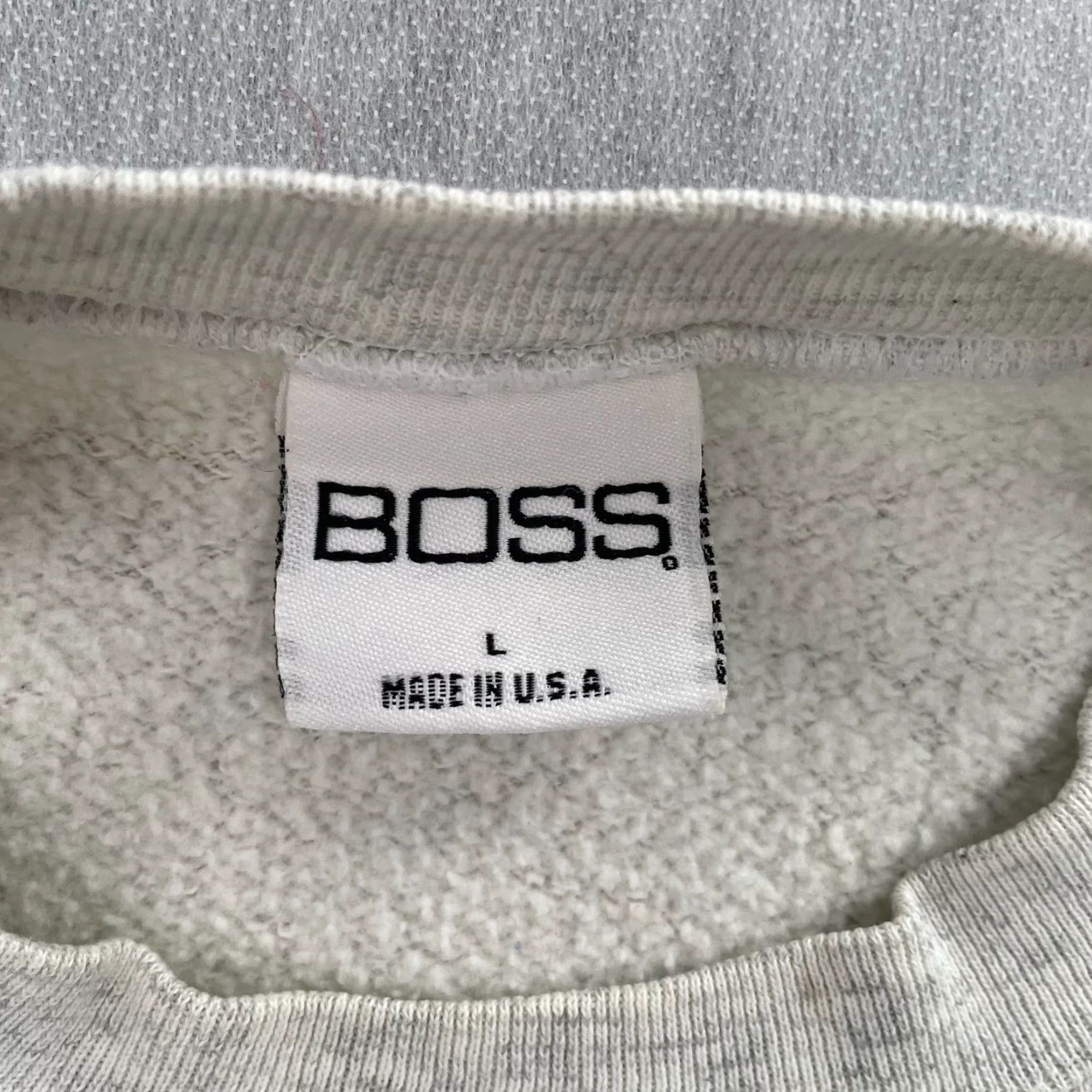 Vintage VINTAGE Boss Sweater Logo Gray Crew Neck Long Sleeve Pullover Mens L CD? Size US L / EU 52-54 / 3 - 4 Thumbnail