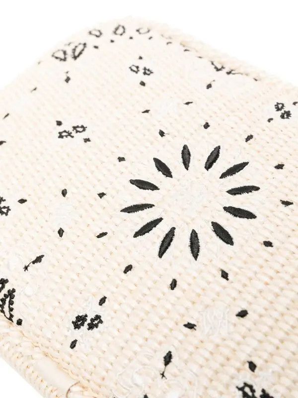 Amiri o1mle0326 Size: OS / Raffia Bandana Camera Case in White Size ONE SIZE - 4 Thumbnail