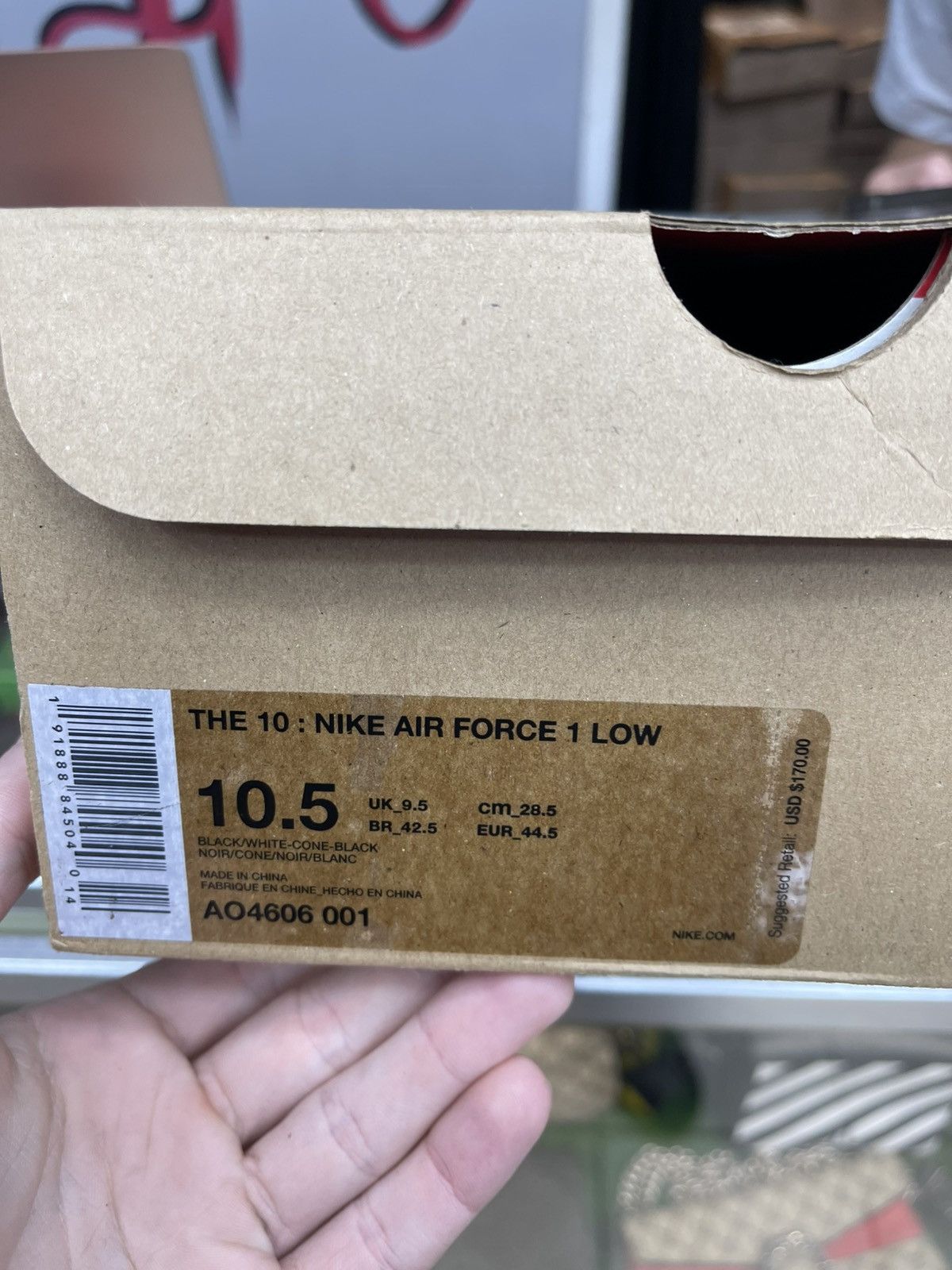 Off-White Size 10.5 - Nike Air Force 1 Off-White Black White Size US 10.5 / EU 43-44 - 15 Thumbnail