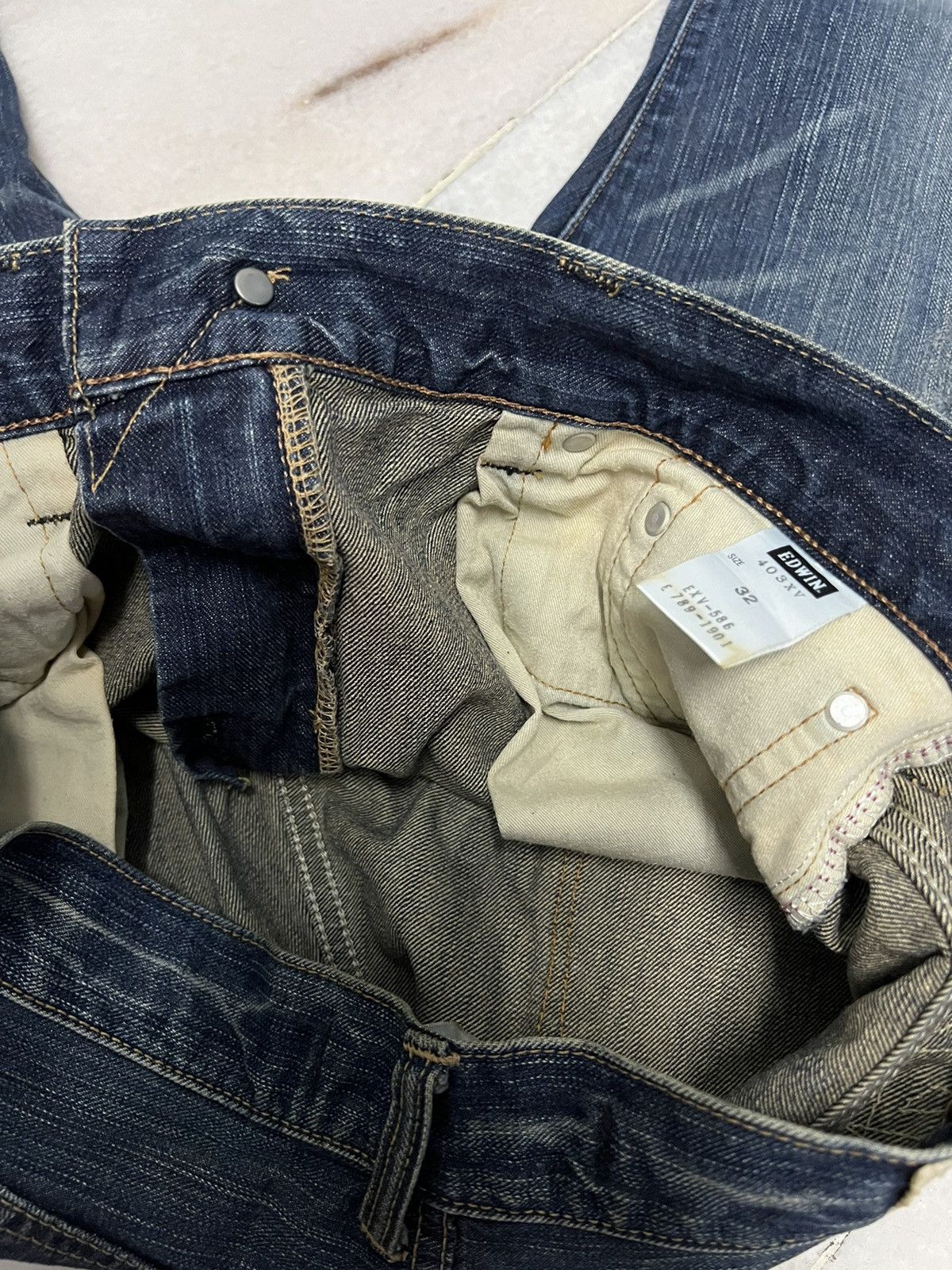 Edwin × If Six Was Nine × Le Grande Bleu (L.G.B.) 💥Baggy💥EDWIN 503XV JEANS VERY RARE Size US 33 - 7 Thumbnail