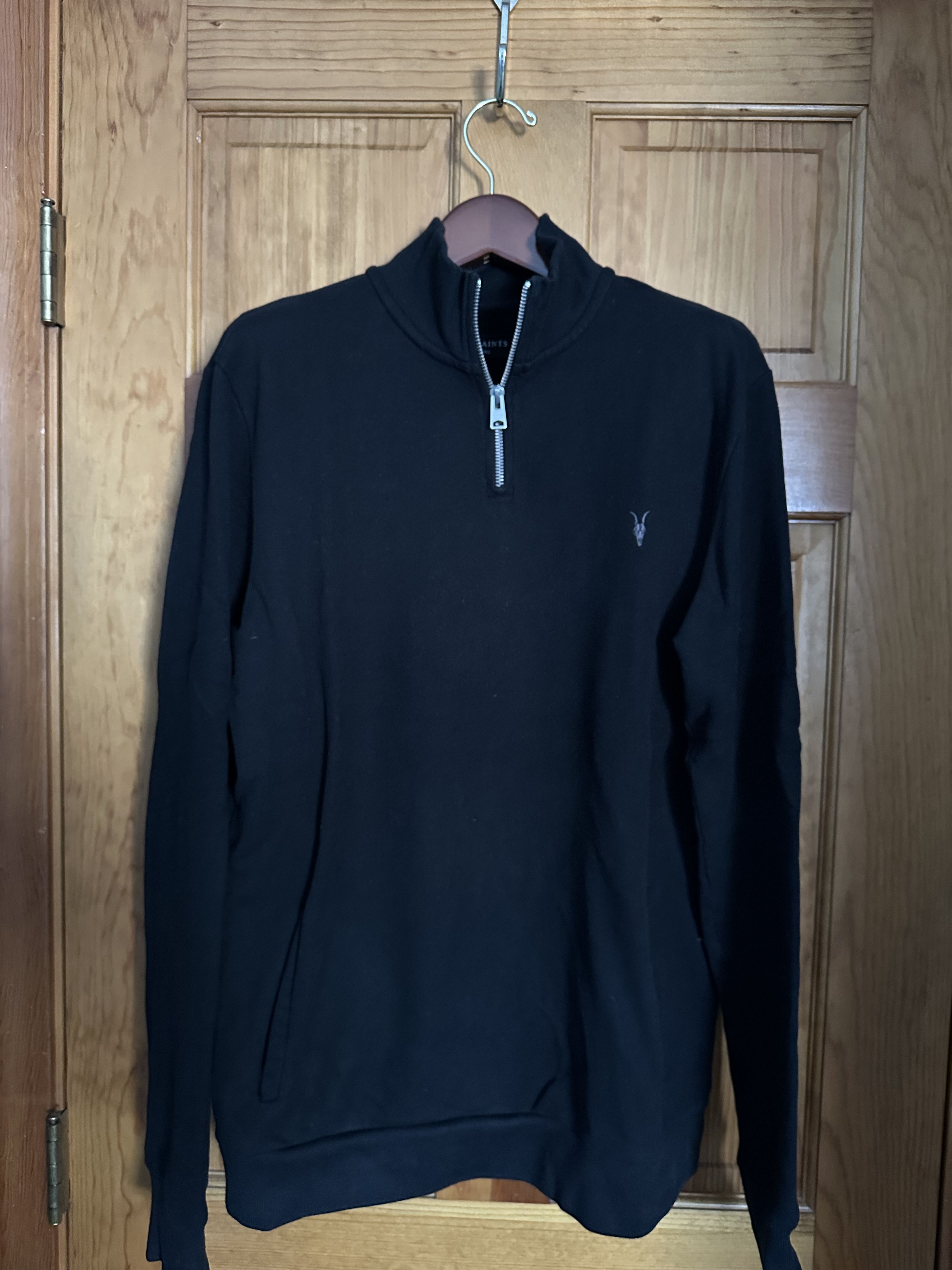 Allsaints AllSaints Heavyweight Black Quarter-Zip Sweater Size US S / EU 44-46 / 1 - 1 Preview