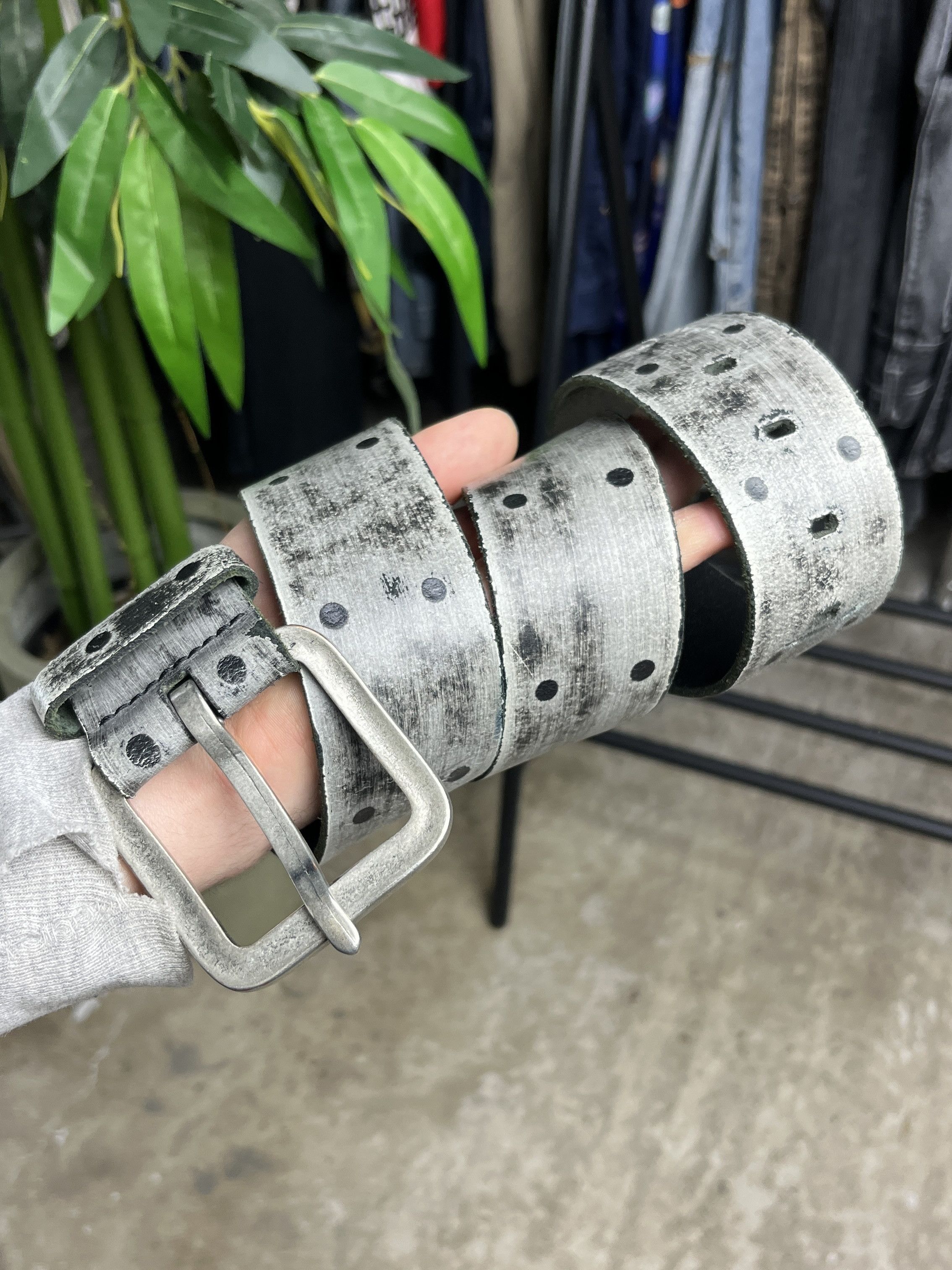 Other GREY PERFORATED LEATHER BELT - № 4522 Size ONE SIZE - 3 Thumbnail