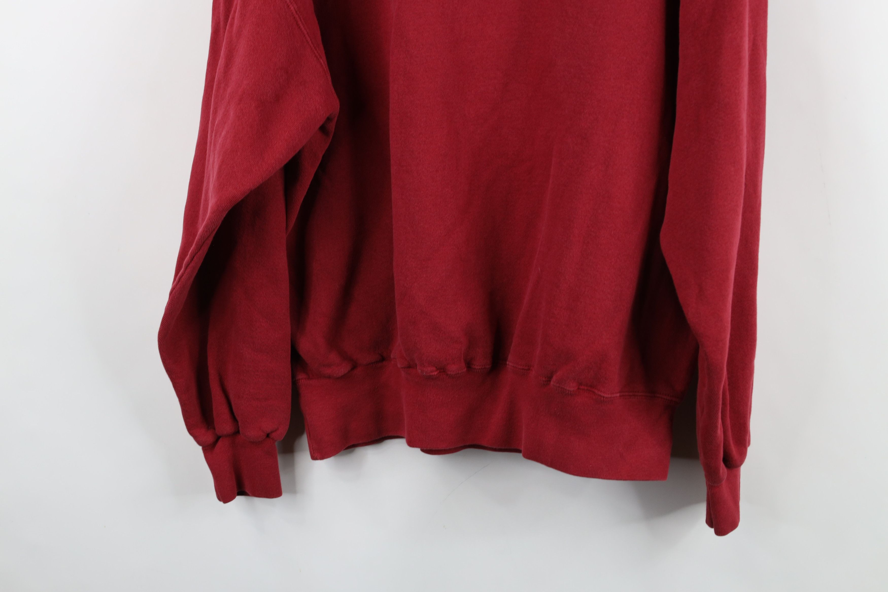 Russell Athletic Vintage 90s Russell Athletic Blank Henley Sweatshirt Red USA Size US L / EU 52-54 / 3 - 14 Thumbnail