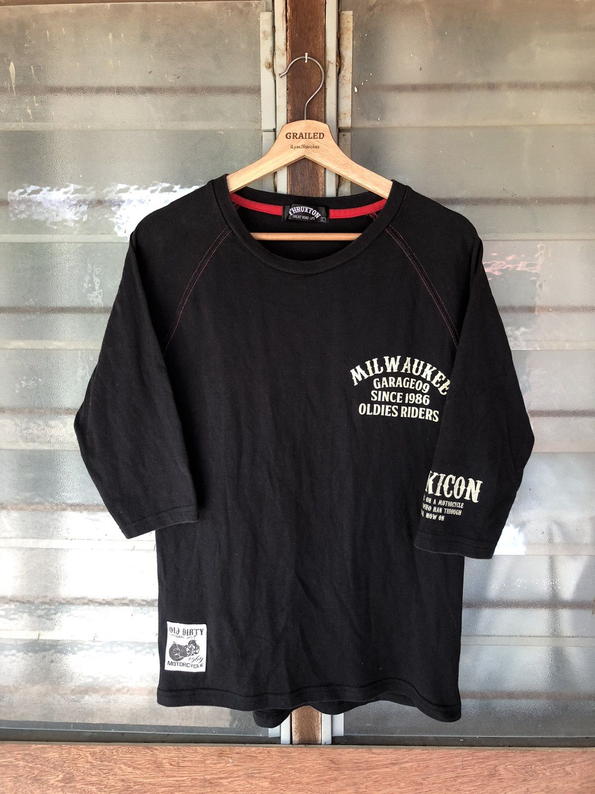 If Six Was Nine Vintage Black Icon Thruxton Milwaukee Skull Punk Shirt Tee Size US L / EU 52-54 / 3 - 2 Thumbnail