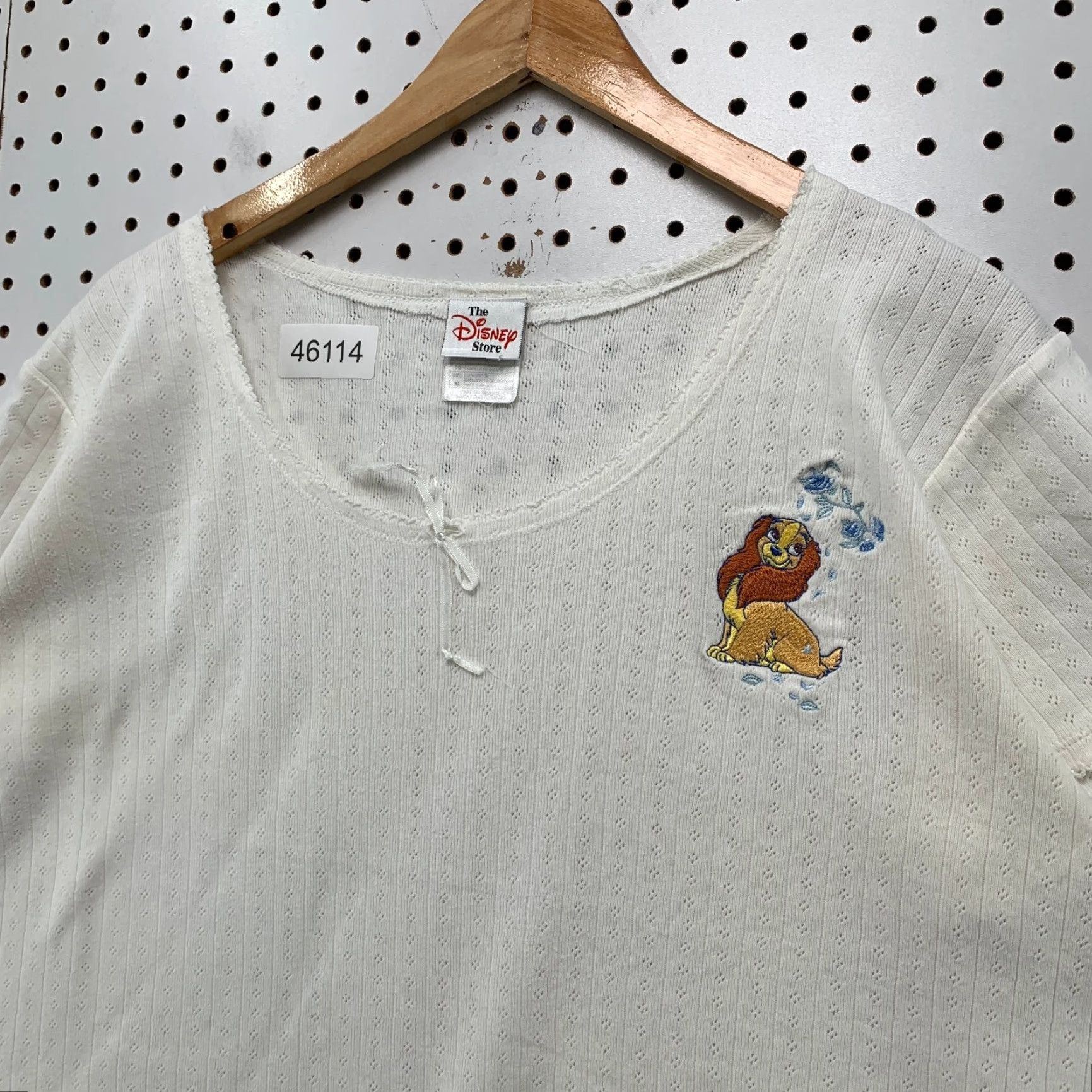 Disney VINTAGE Disney Lady Tramp Top Womens XL White Neck Tie Embroidered Movie Shirt Size XL / US 12-14 / IT 48-50 - 6 Thumbnail