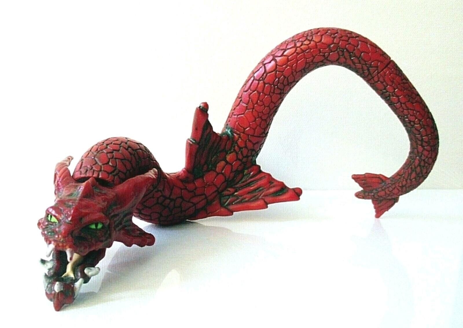 Designer Vtg Poseable 12" Red Cast Resin Dragon Serpent Figurine Size ONE SIZE - 2 Thumbnail