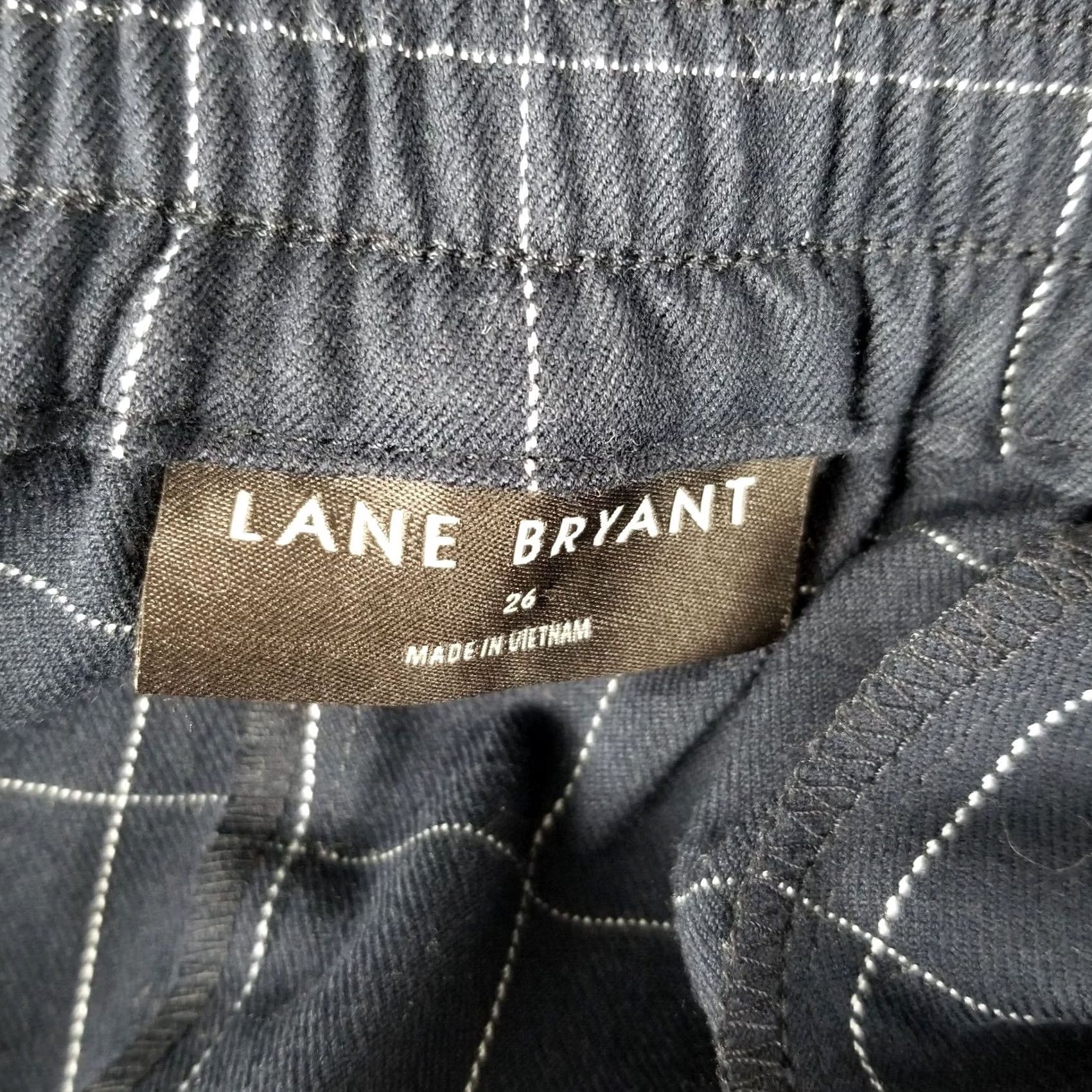 Vintage Lane Bryant Pants 26 Career Drape Relaxed Ankle Navy Blue Window Pane Trousers Size 26" / US 2 / IT 38 - 7 Thumbnail