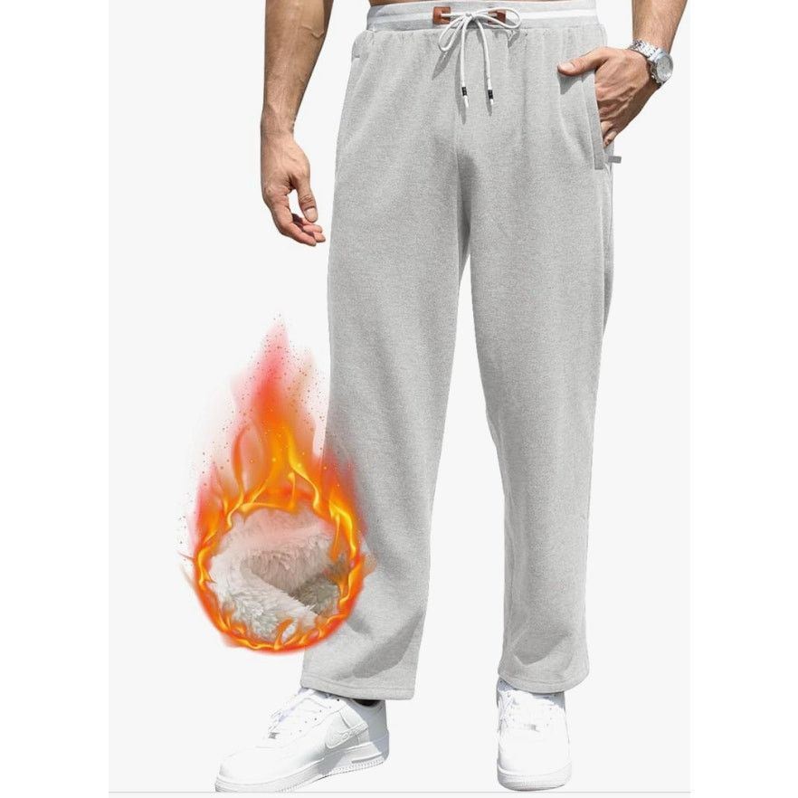 The Unbranded Brand Mens 3XL Sweatpants Zipper PocketsFleece Lined Drawstring Size US 44 / EU 60 - 2 Thumbnail