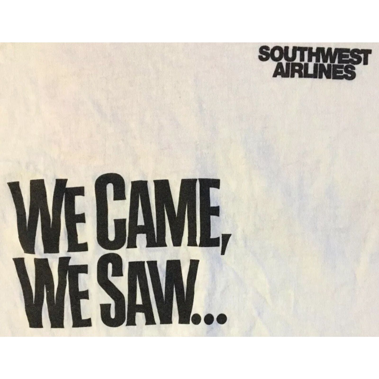 Vintage VINTAGE Southwest Airlines We Kicked Tail Shirt XL White Single Stitch T-Shirt Men 80s 90s Grunge Planes Humor Promo A5 Size US XL / EU 56 / 4 - 3 Thumbnail