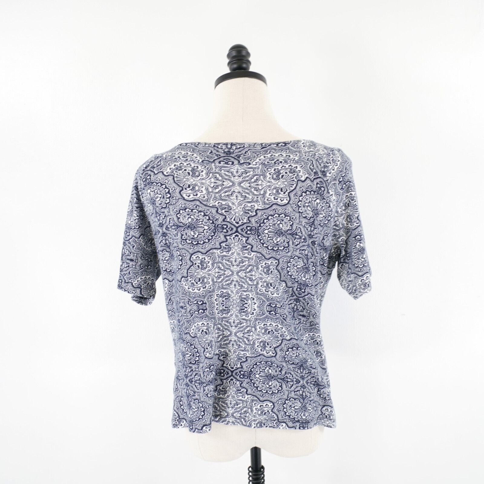 Jones New York Jones New York Signature Medium Blue Paisley Top / Blouse Sc Size M / US 6-8 / IT 42-44 - 4 Thumbnail