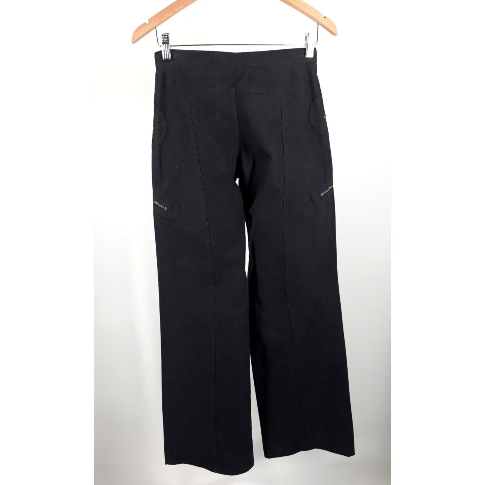 Versace VINTAGE Versus Versace Black Pants 90s Flare Wide Leg Zipper 24 Italy Women Size 42" / US 20 - 3 Thumbnail