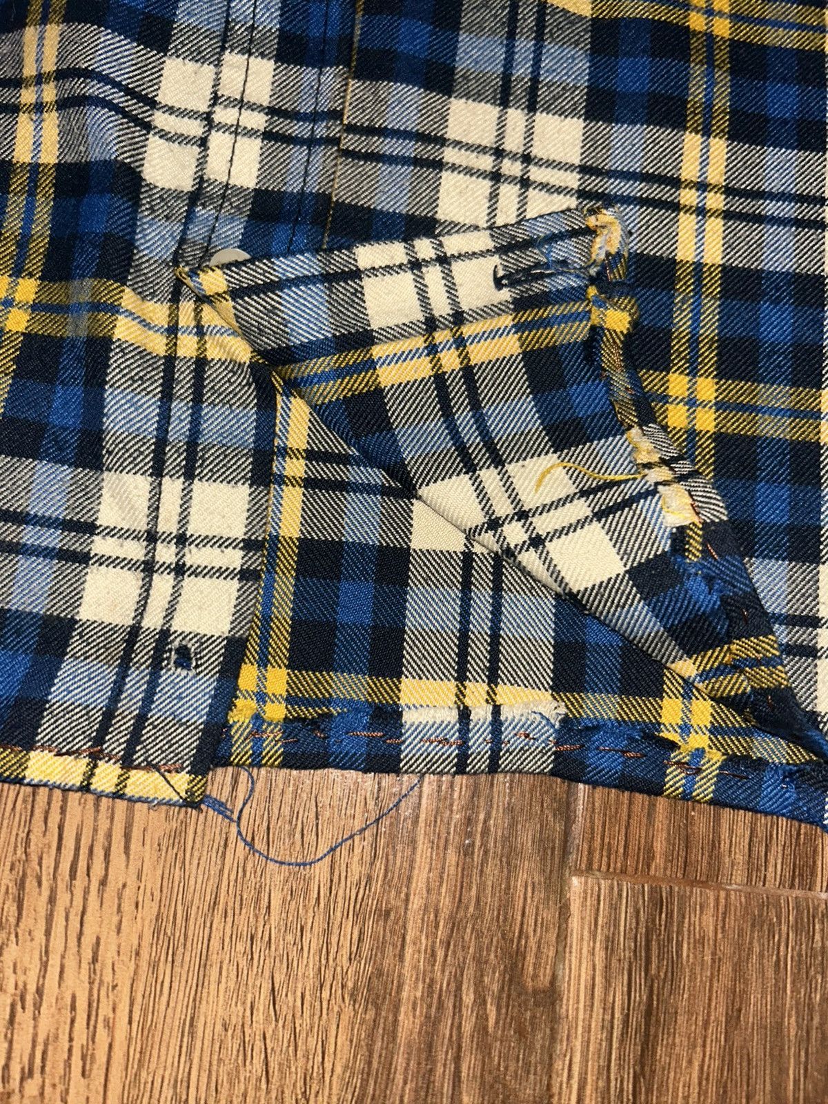 Evisu Evisu Cropped Plaid Check Flannel Shirt Size M / US 6-8 / IT 42-44 - 5 Thumbnail