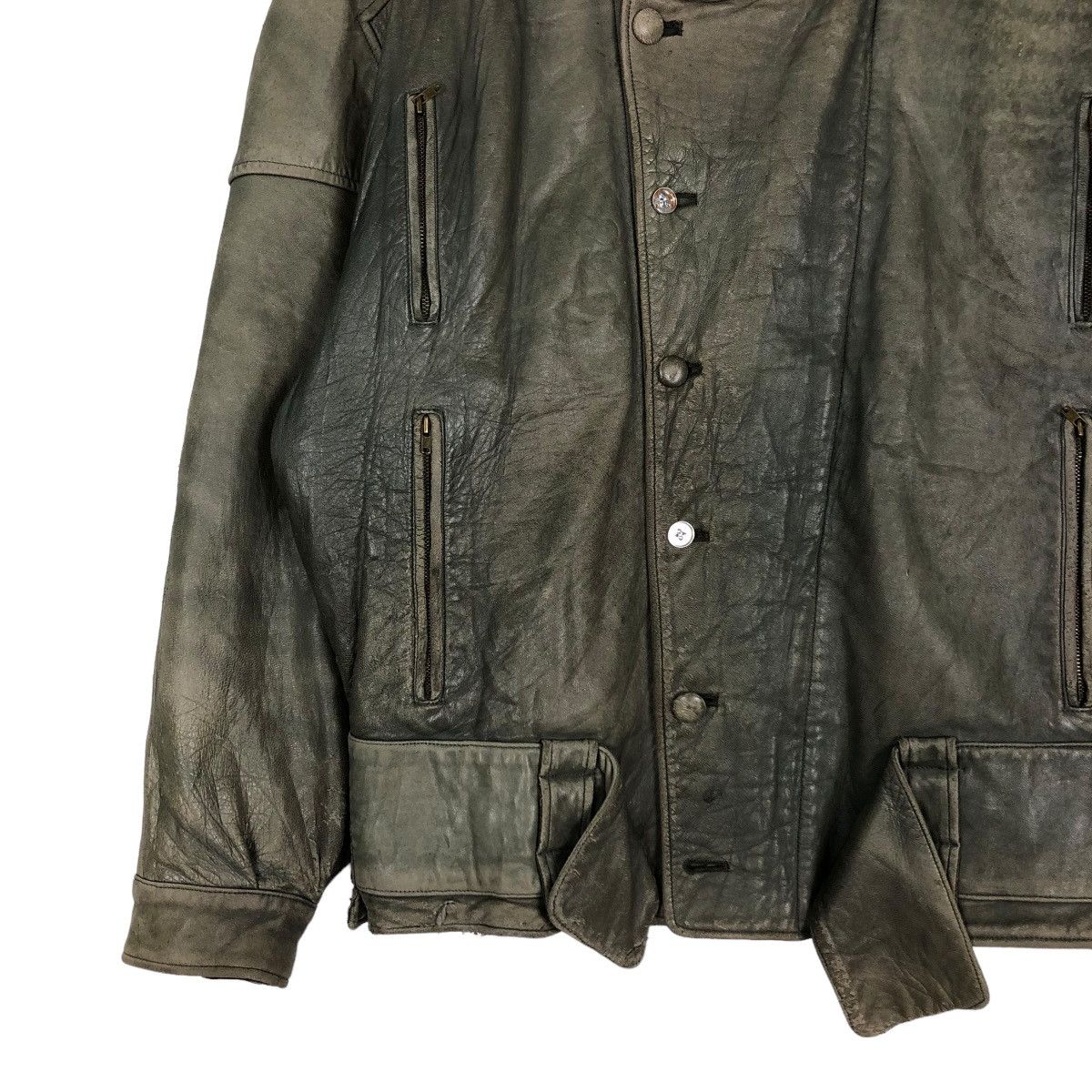 Japanese Brand 🔥VINTAGE BIKER LEATHER JACKET OLIVIER MASSUGER ISSEY MIYAKE Size US L / EU 52-54 / 3 - 4 Thumbnail