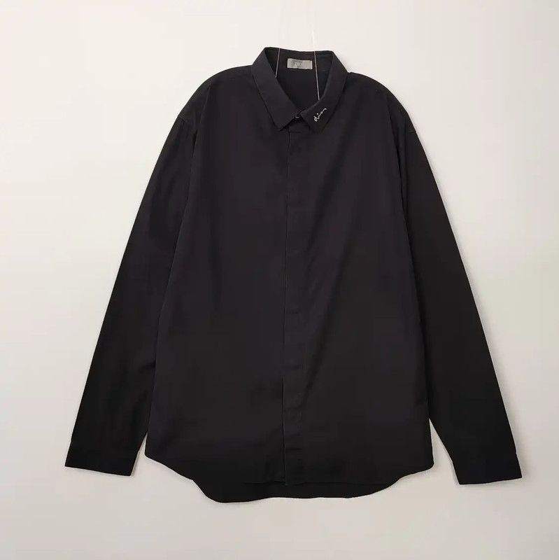 Dior Dior Black Cotton Long Sleeve Shirt for Men 0089 Size US L / EU 52-54 / 3 - 1 Thumbnail