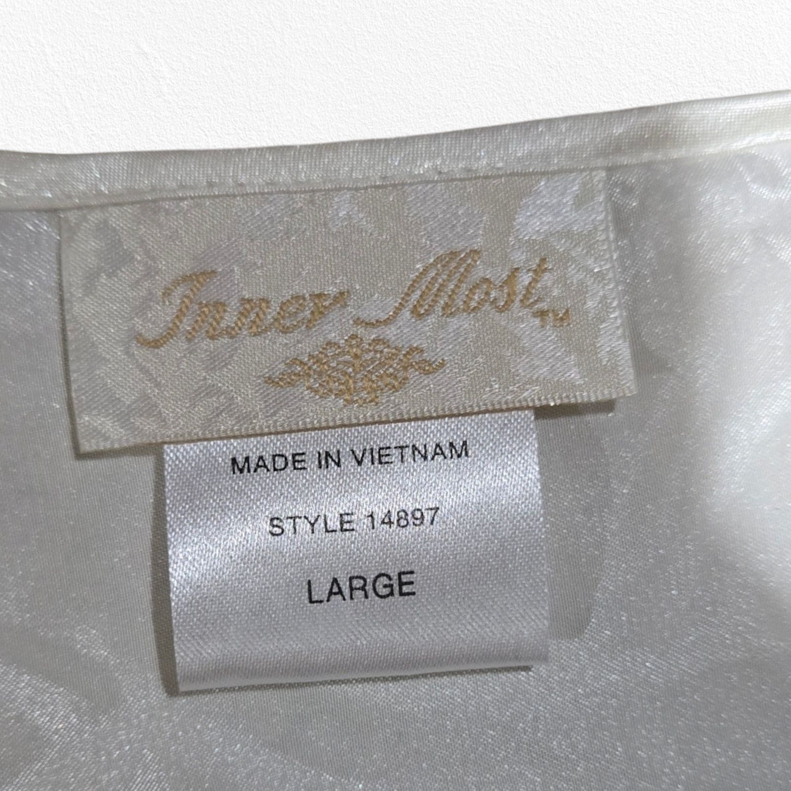 Vintage Vintage Ivory Satin Floral Lace Blouse Size Large Size L / US 10 / IT 46 - 3 Thumbnail