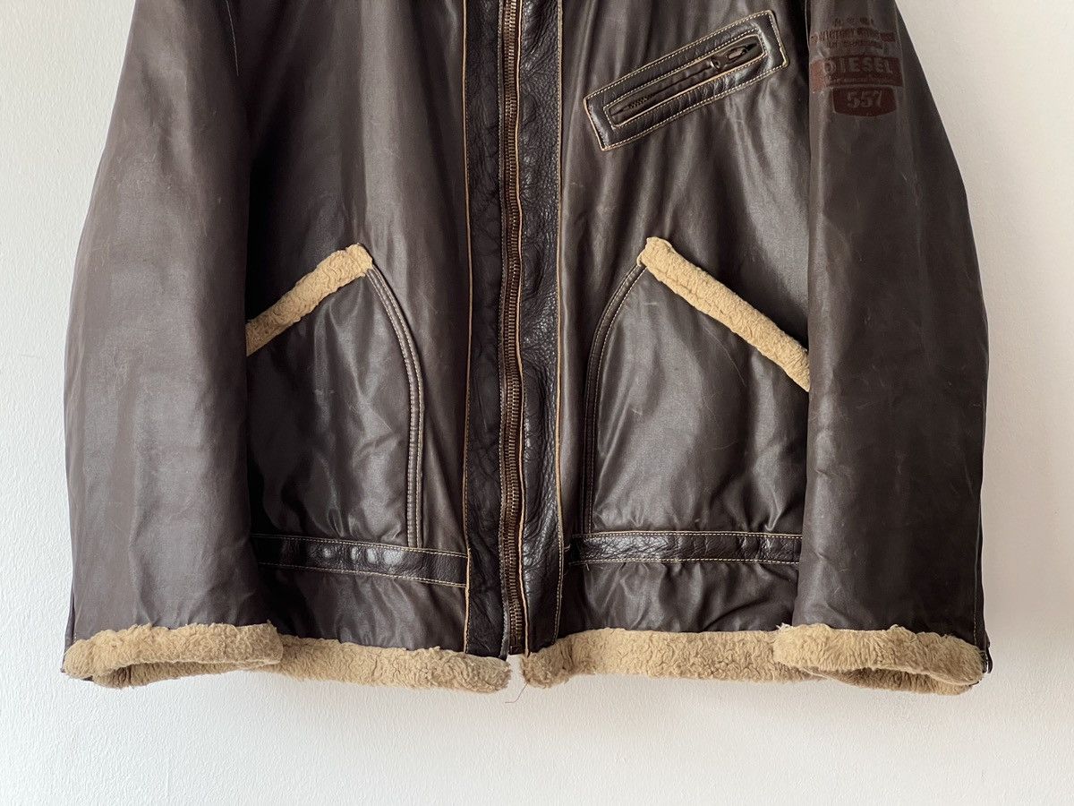 Diesel × Japanese Brand × Vintage Diesel DMB 1955 Vintage Waxed Cotton & Shearling Jacket Size US XL / EU 56 / 4 - 6 Thumbnail