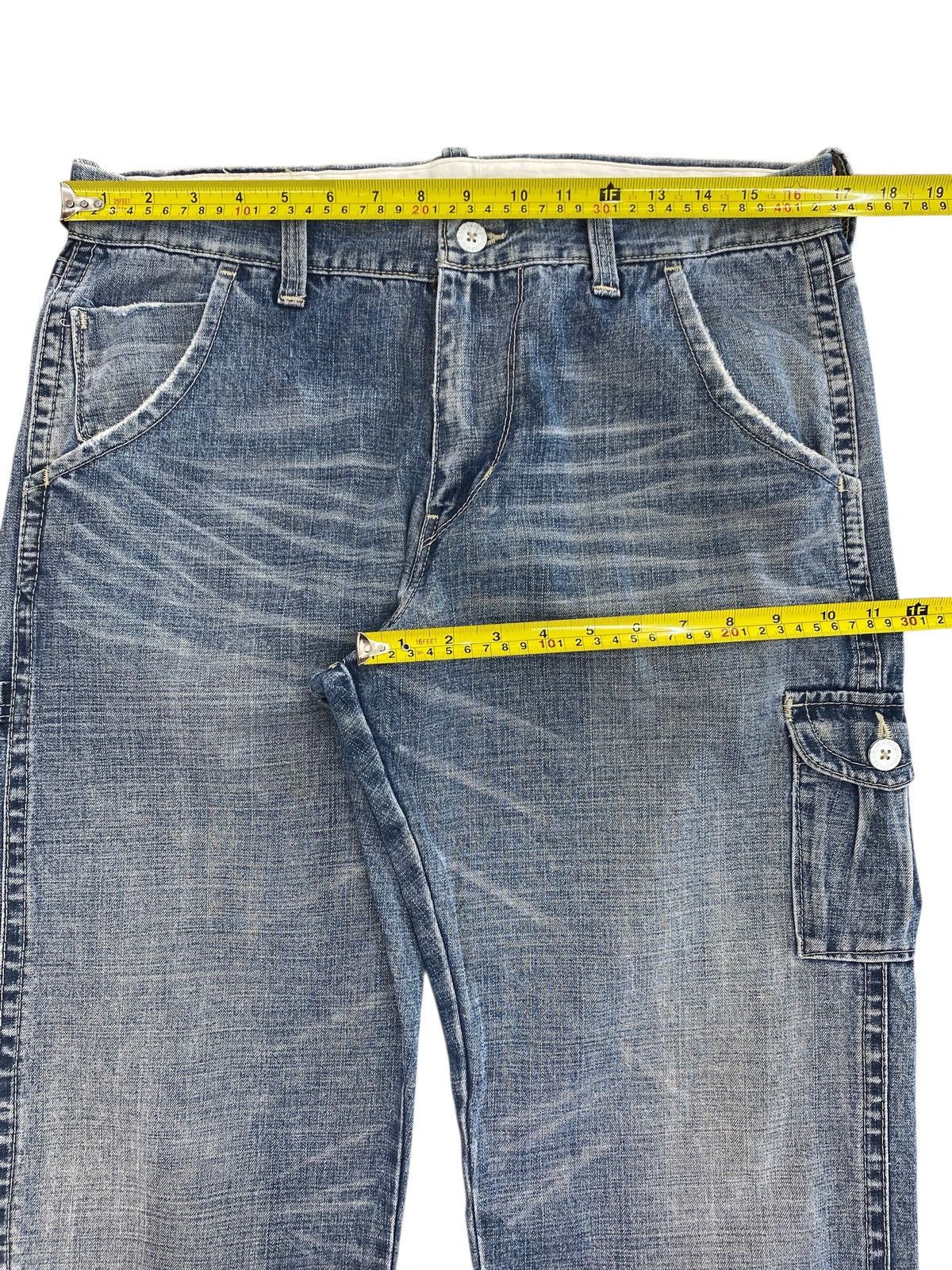 Japanese Brand Japanese Brand Acid Blue Wash Back Carpenter Baggy Jeans Size US 34 / EU 50 - 9 Thumbnail