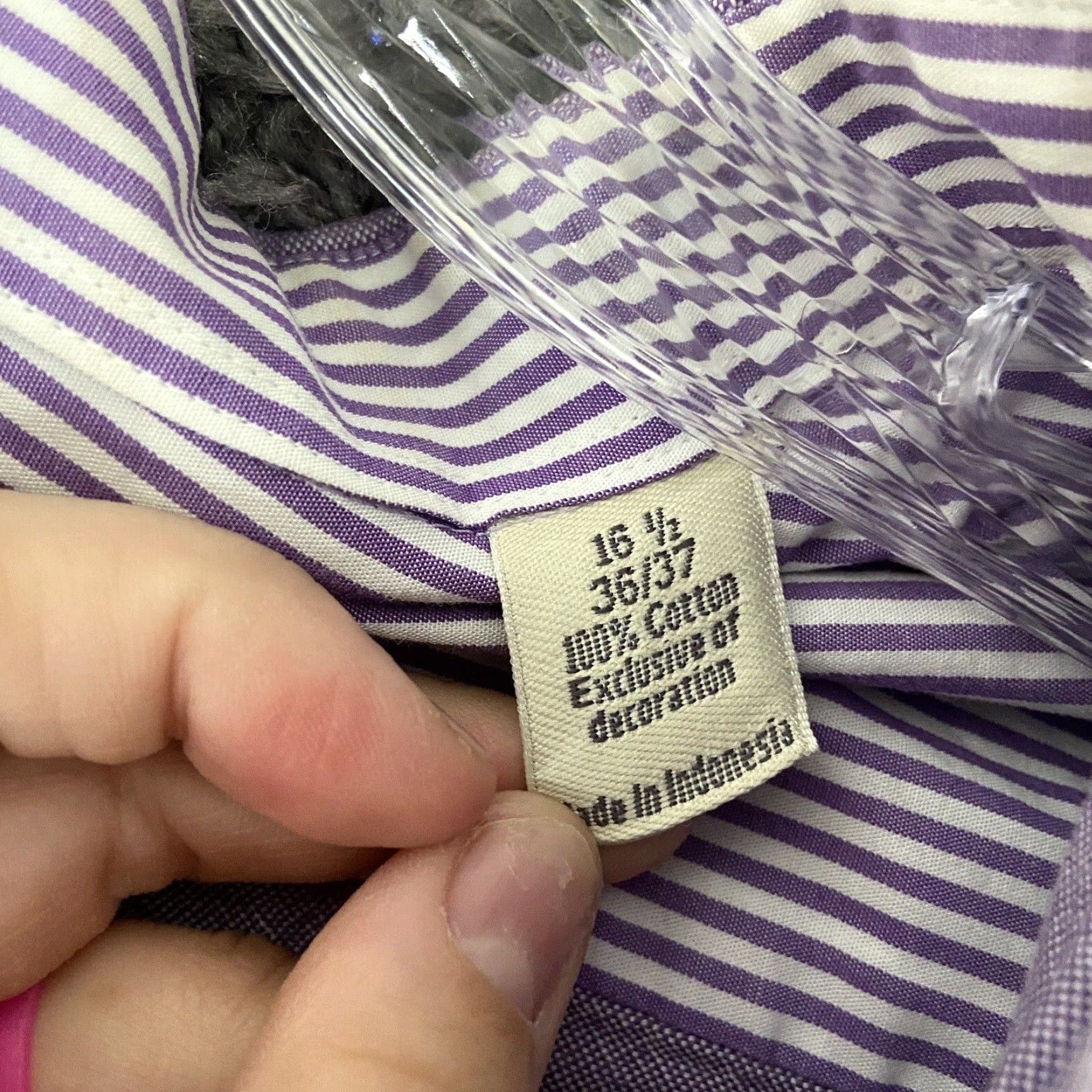 Original Penguin VINTAGE Original Penguin Men's Dress Shirt 16.5 Purple Long Sleeve Button Up Size 42R - 7 Thumbnail