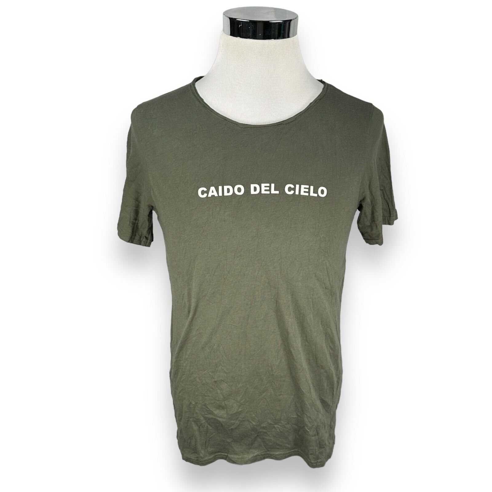 The Unbranded Brand Unedited XYZ Caido Del Cielo T-Shirt Men's M Green Crew Neck Size US M / EU 48-50 / 2 - 1 Thumbnail