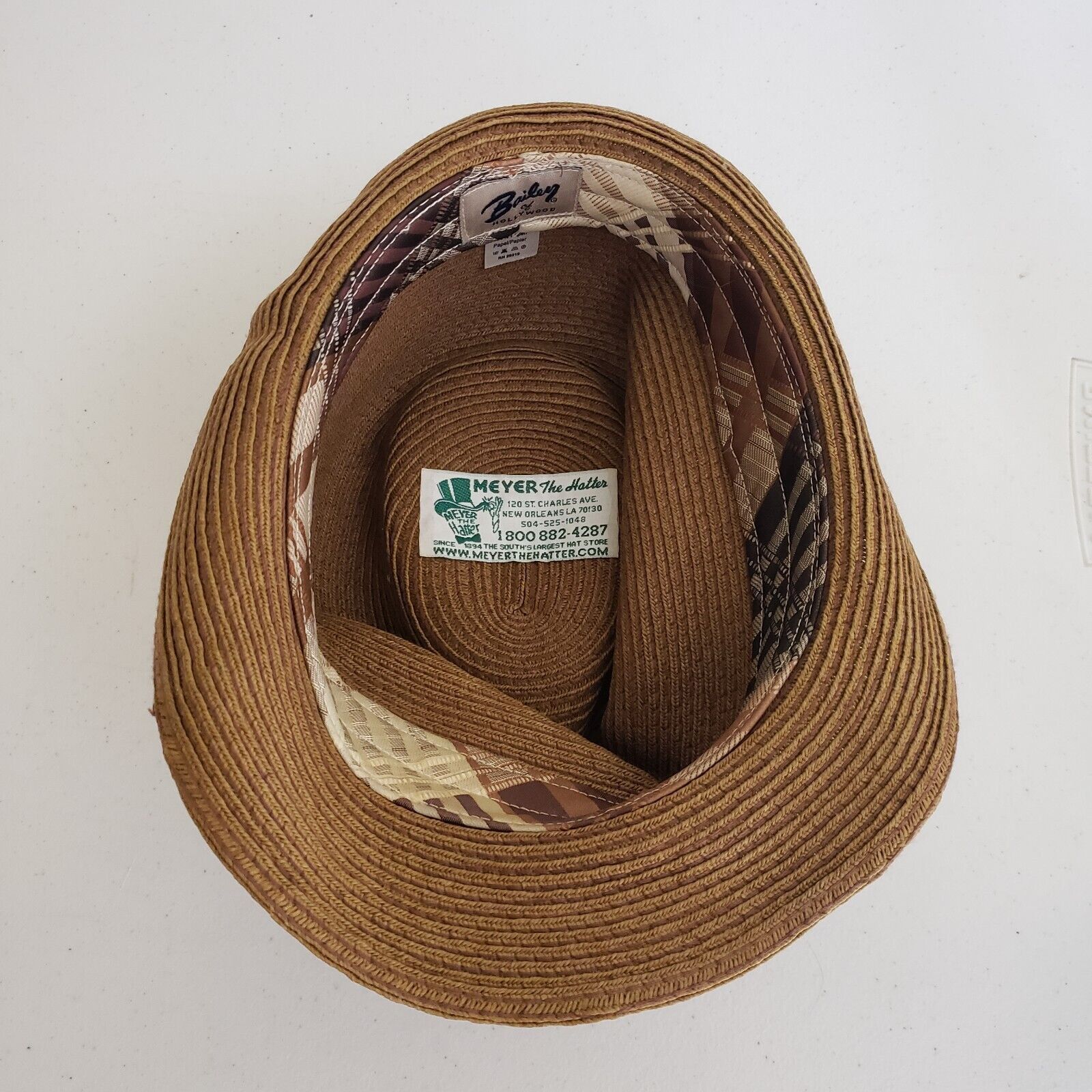 Bailey Hats Vtg Bailey of Hollywood Straw Fidora Hat S Meyer the Hatter Size ONE SIZE - 5 Thumbnail