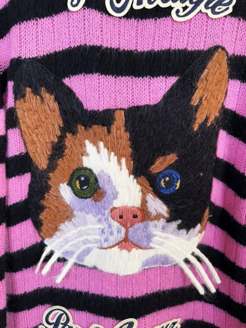 Gucci Gucci Striped Sweater with Cat Design-2505 Size S / US 4 / IT 40 - 3 Thumbnail