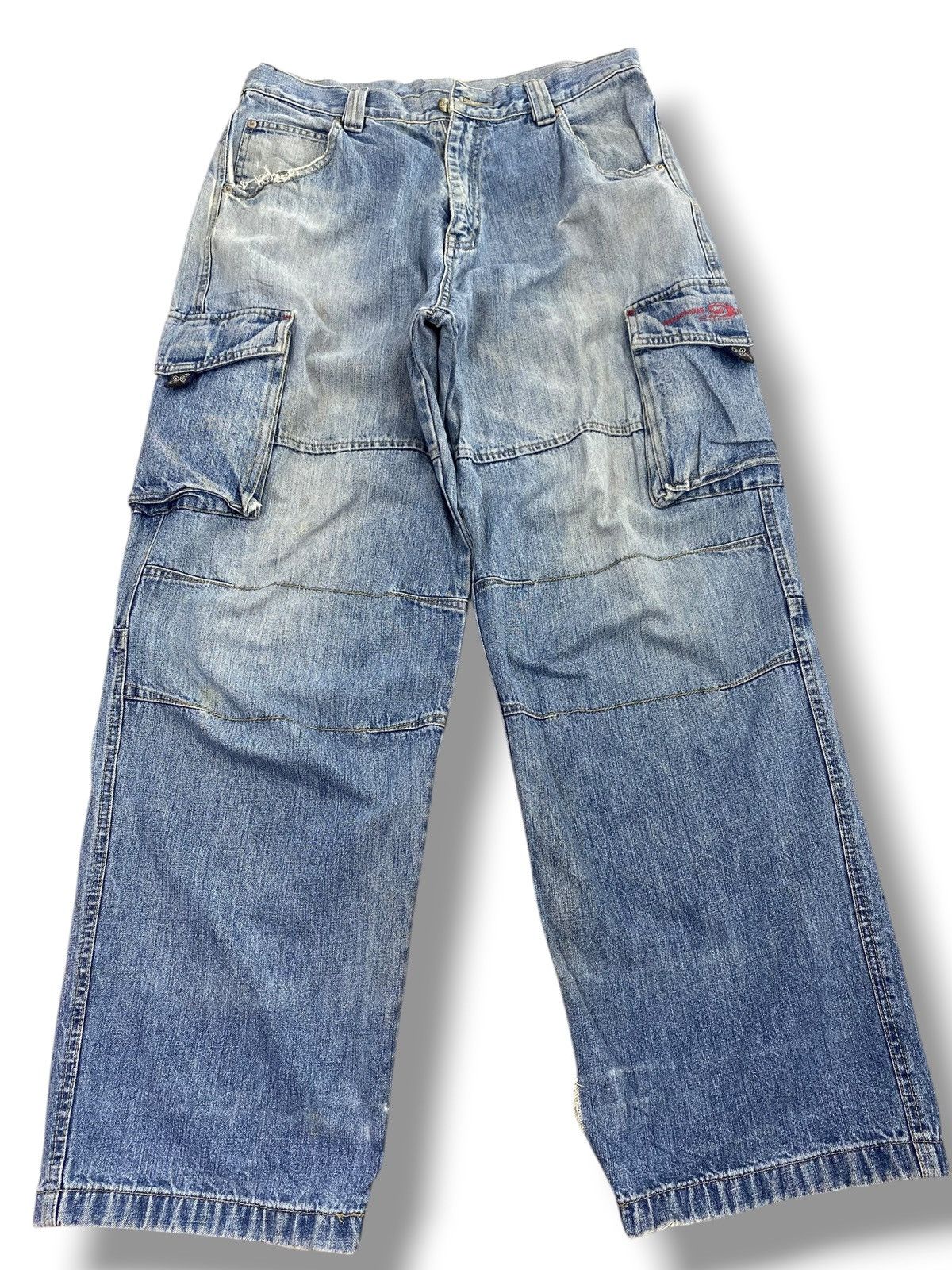 Other Diko Japanese Brand Blue Faded Wash Style Cargo Jeans Size US 31 - 1 Thumbnail