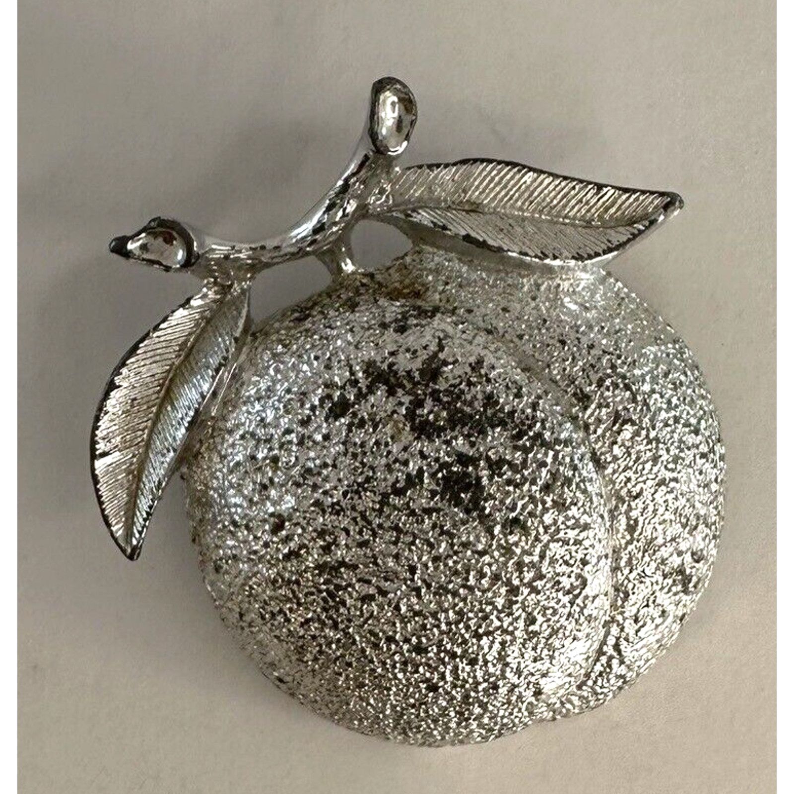Vintage Sarah Coventry Vintage Signed Peach Brooch Pin Silver Tone Size ONE SIZE - 4 Thumbnail