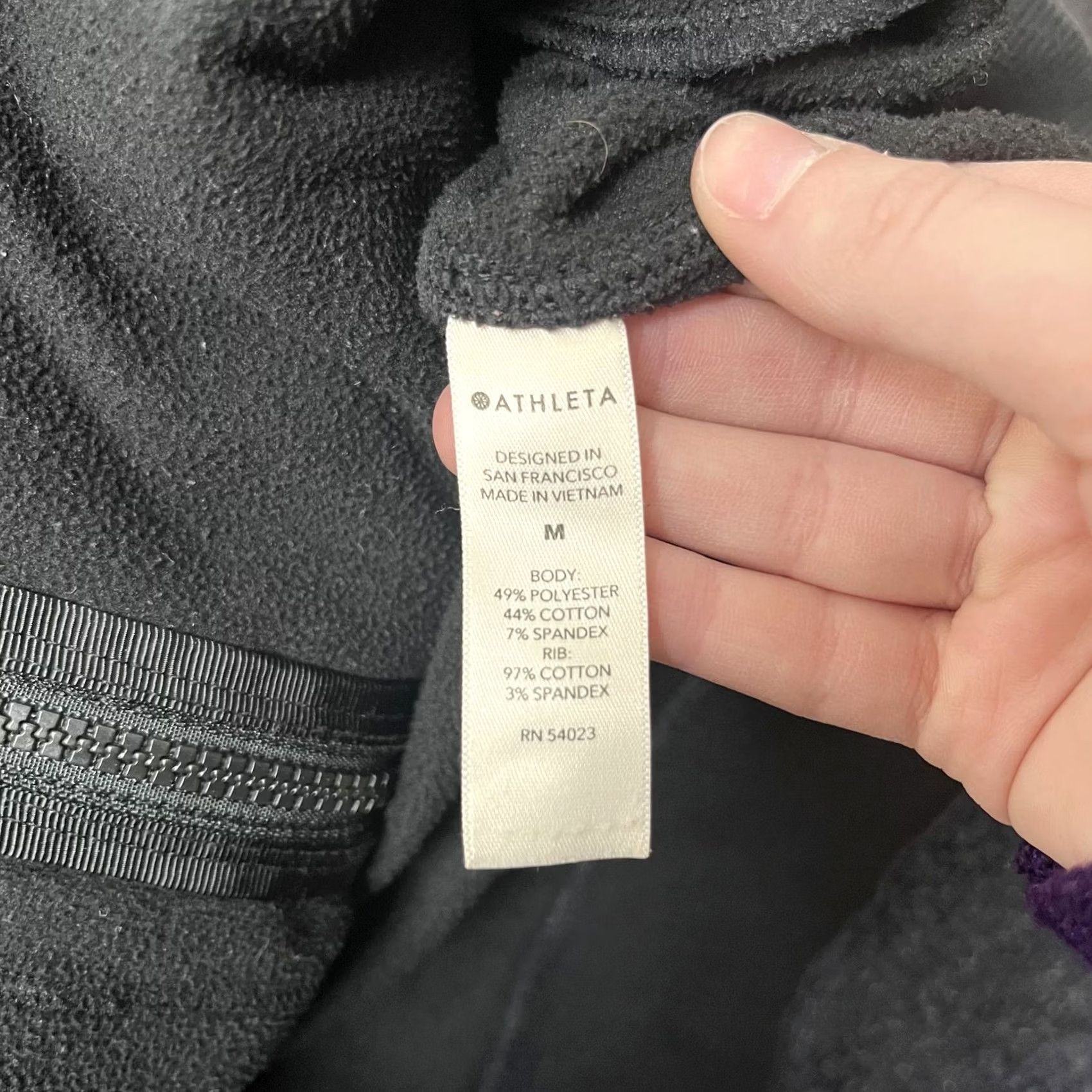 Athleta Athleta Hoodie Womens M Black Fleece Full Zip Solid Raglan Jacket Pockets Size M / US 6-8 / IT 42-44 - 6 Thumbnail