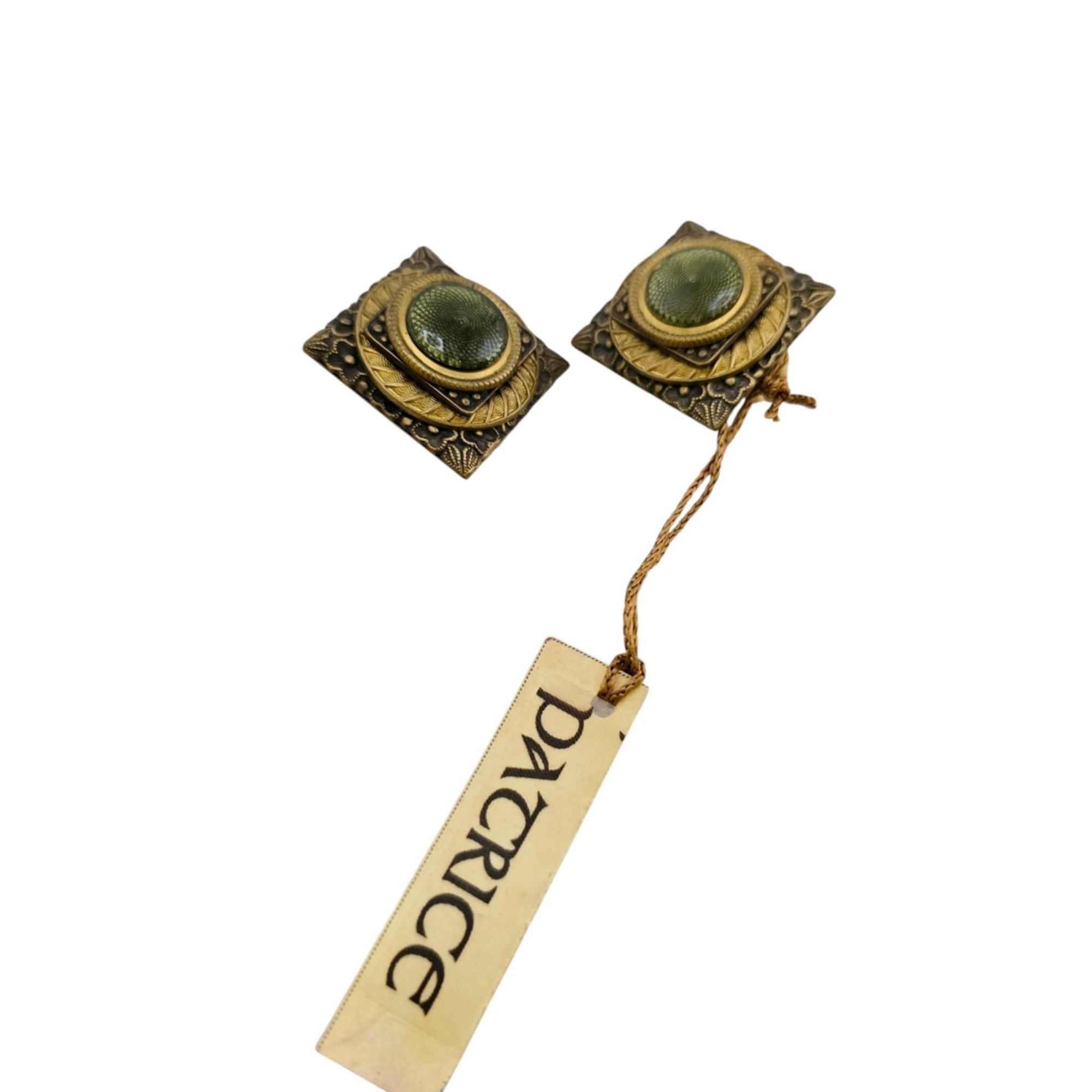 Vintage Vintage Patrice Square Clip-On Earrings With Original Tag Size ONE SIZE - 2 Thumbnail