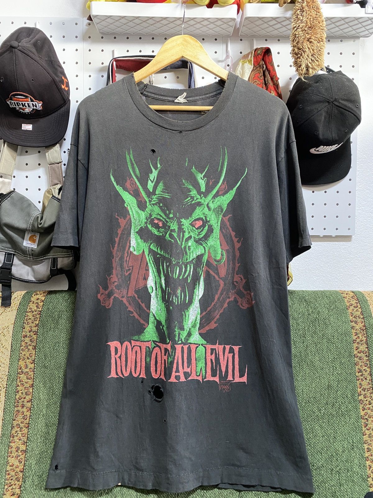 Vintage and Evil True Oldschool And Mac… Band Tees × Slayer × Vintage Vintage Slayer Root Of All Evil