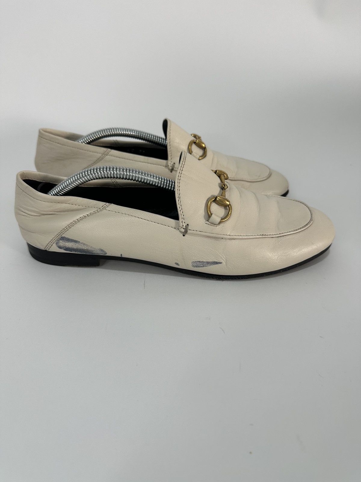 Gucci GUCCI Lambskin Womens Brixton Horsebit Loafers Size US 7.5 / IT 37.5 - 3 Thumbnail