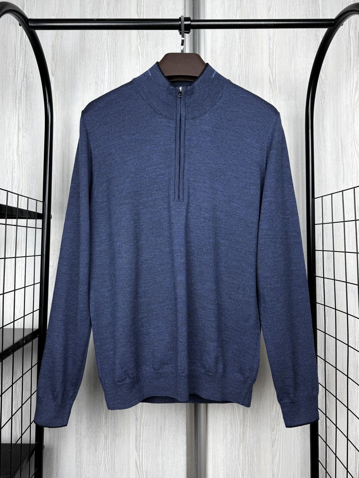 Pal Zileri Pal Zileri 1/3 zip pure wool pullover sweater Size US M / EU 48-50 / 2 - 2 Thumbnail