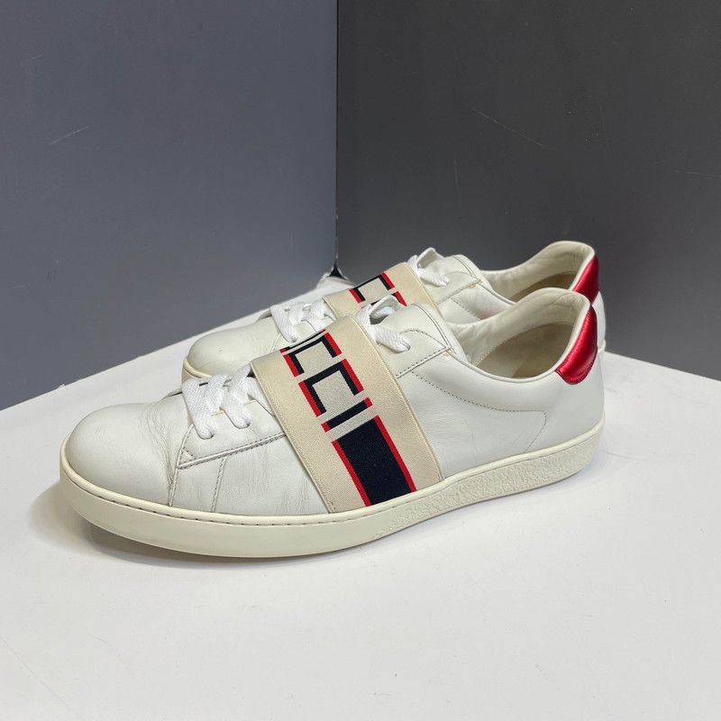 Gucci Gucci Ace White Low-Top Fashion Sneakers 0079 Size US 11.5 / EU 44-45 - 1 Thumbnail
