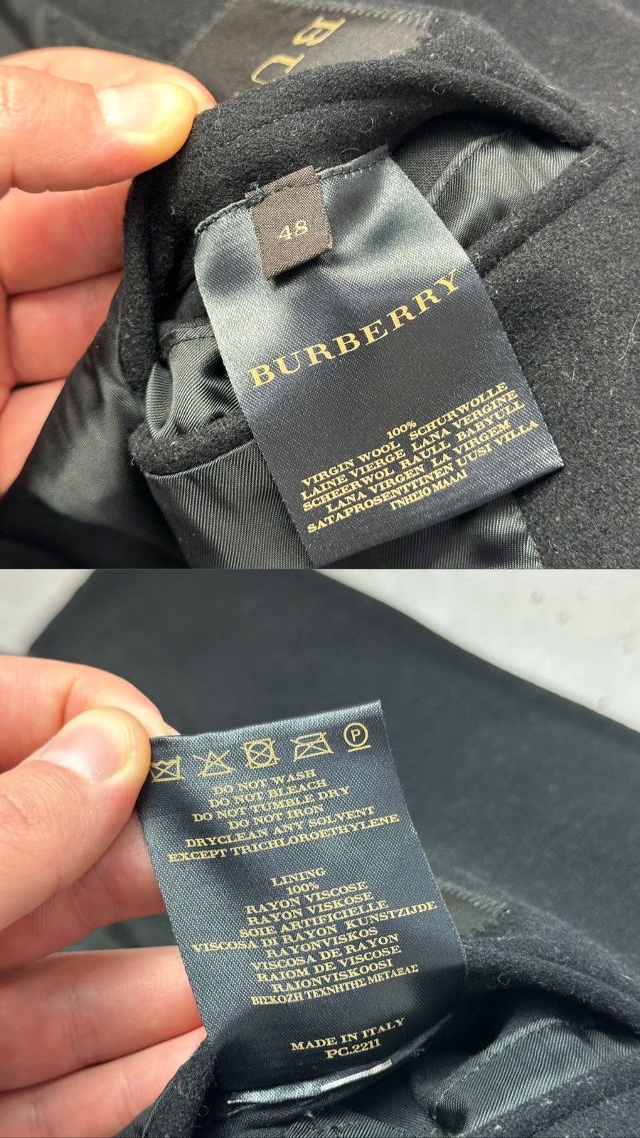 Burberry Prorsum Burberry Prorsum Wool Black Made in Italy Men’s Coat Size US M / EU 48-50 / 2 - 14 Thumbnail