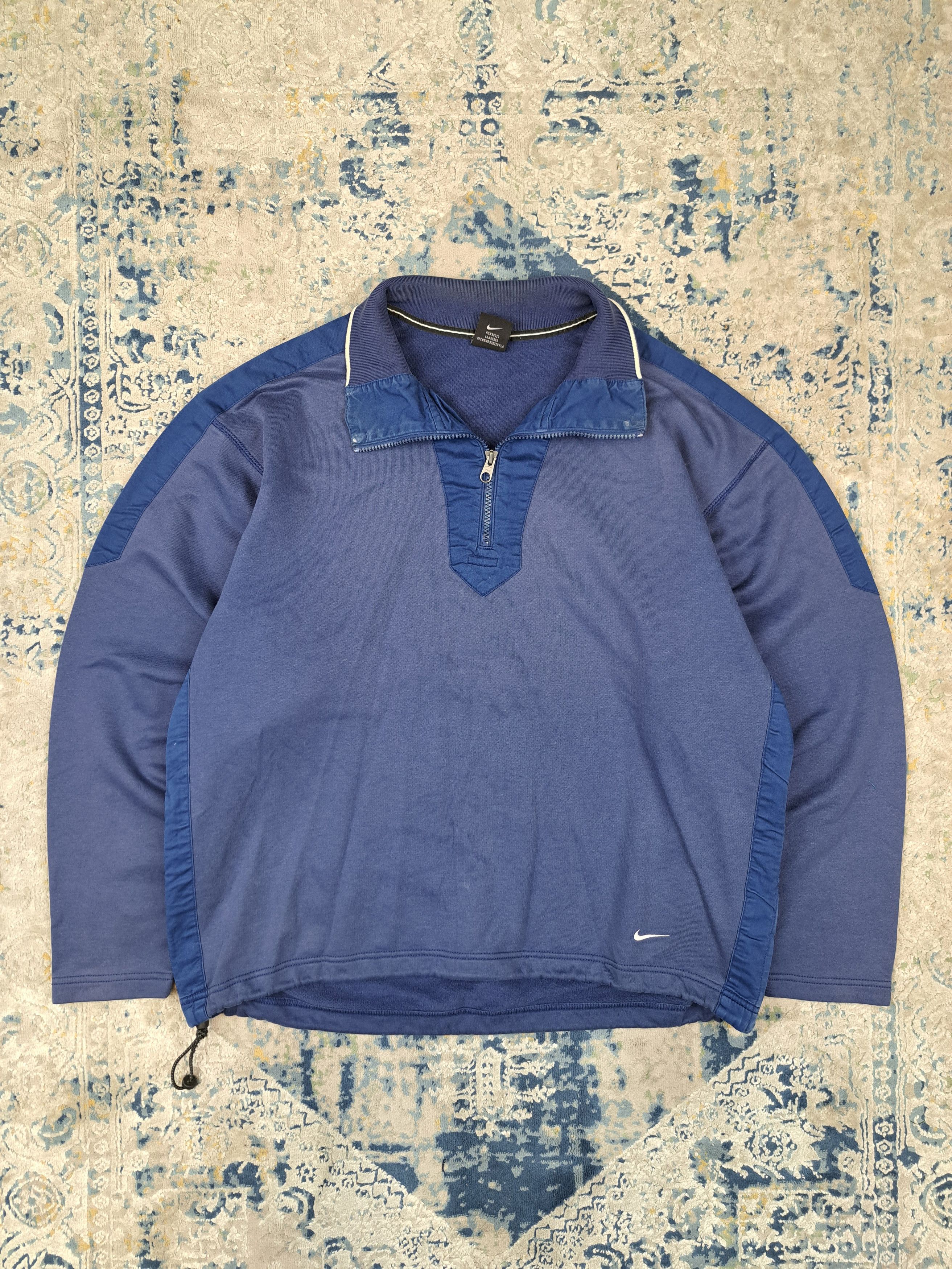 Nike Vintage 00s Nike Embroidered Swoosh Half Zip Washed y2k Size US M / EU 48-50 / 2 - 1 Thumbnail